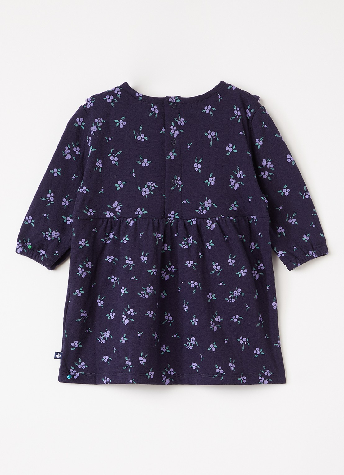 Petit Bateau Jurk met bloemenprint - voorkant 3 donkerblauw