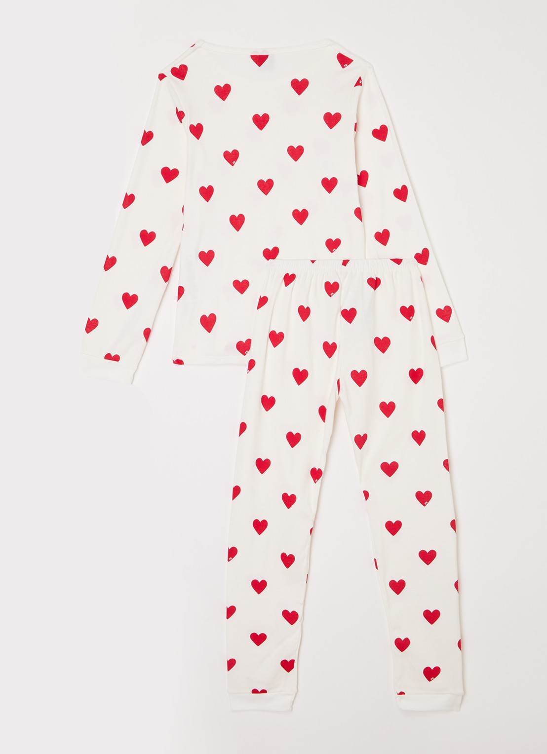 Petit Bateau Pyjamaset met print  - voorkant 2 gebroken wit