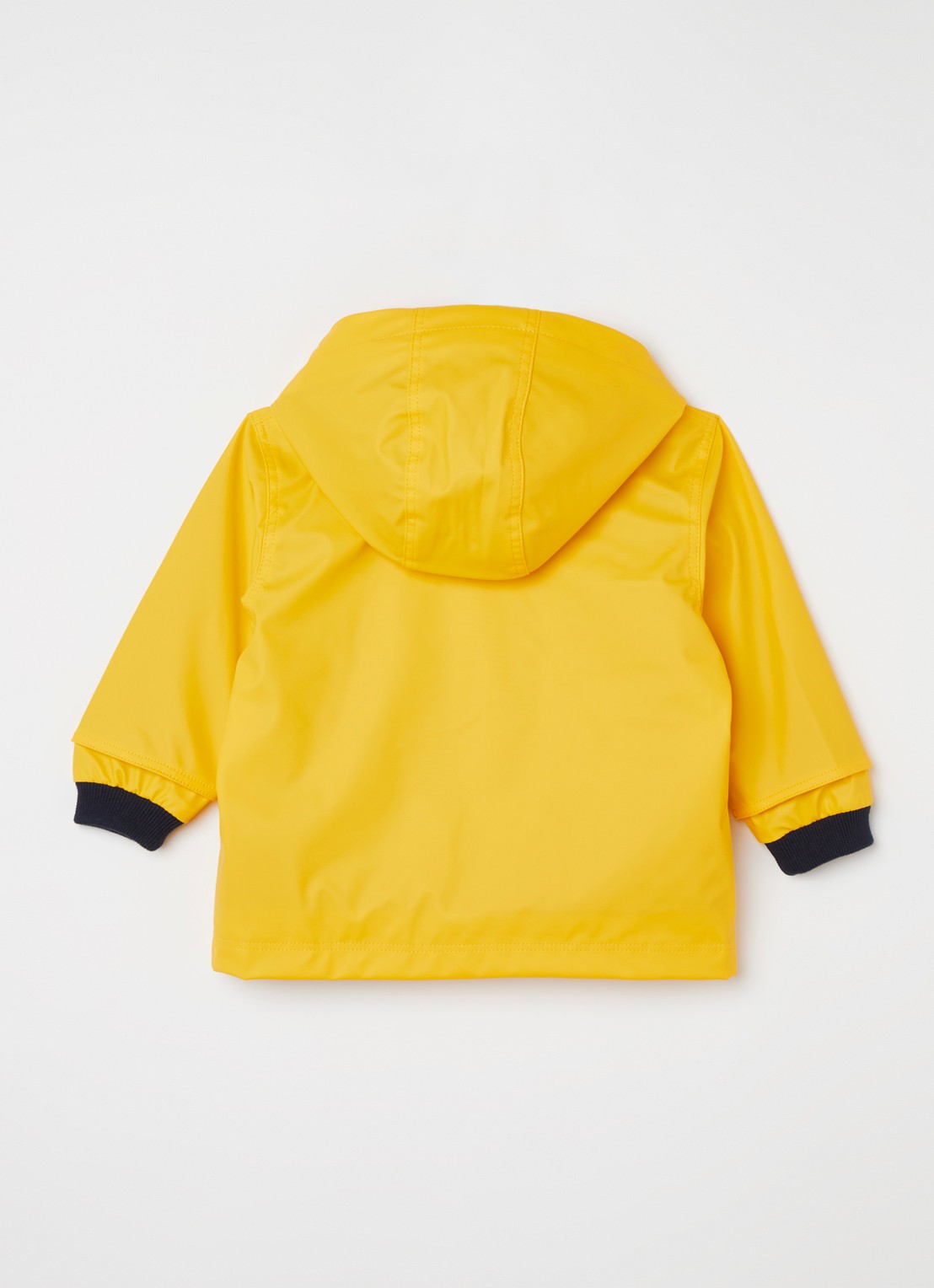 Petit Bateau Regenjas met capuchon en opgestikte zakken - achterkant 3 geel
