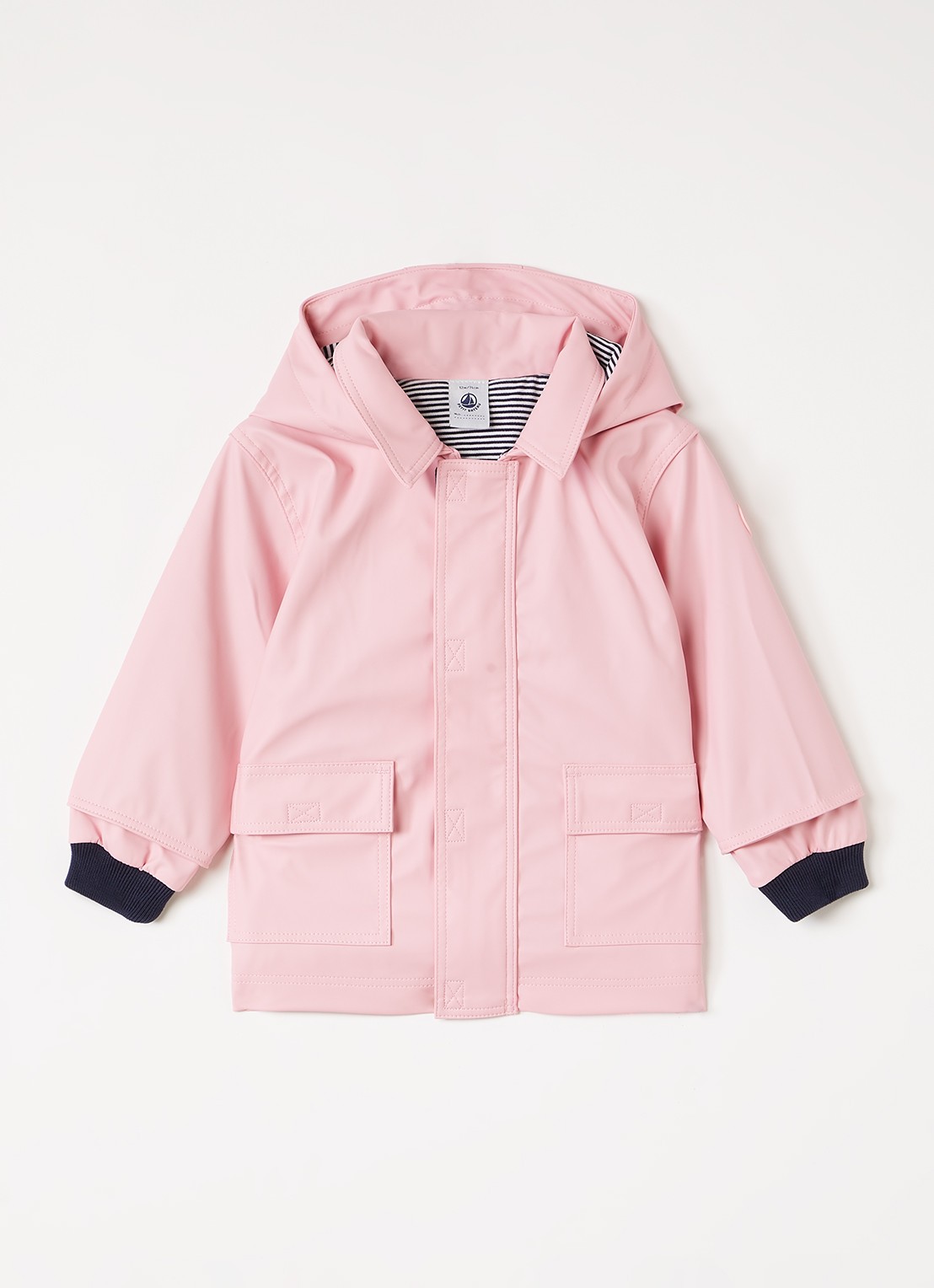 Petit Bateau Regenjas met capuchon - voorkant roze