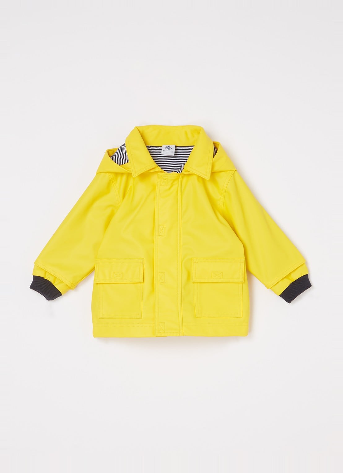 Petit Bateau Regenjas met klepzakken     - voorkant lichtgeel
