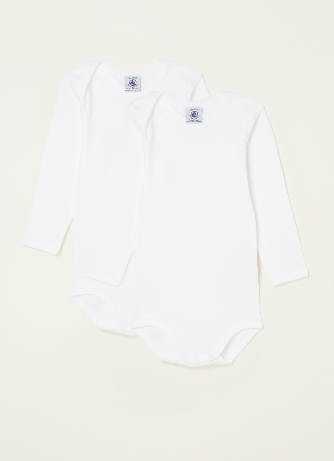 Petit Bateau Romper in 2-pack - voorkant wit