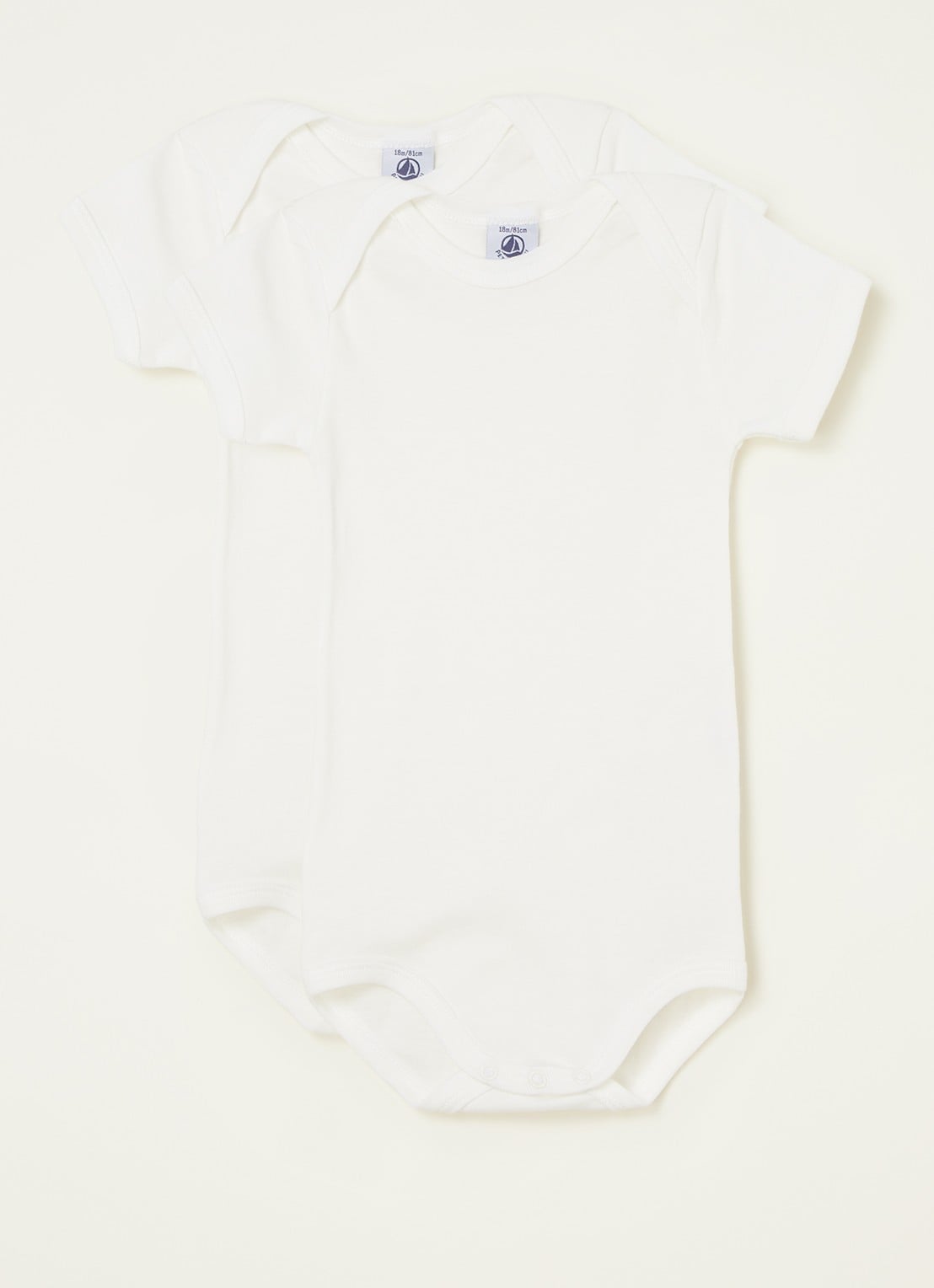 Petit Bateau Romper in 2-pack - voorkant wit