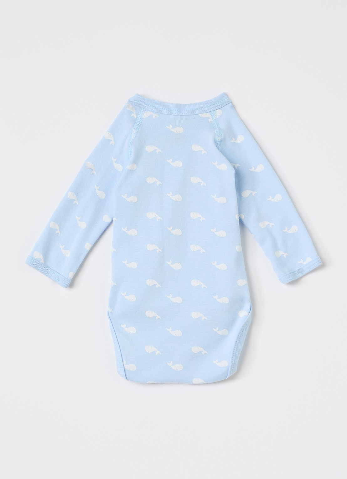 Petit Bateau Romper in 5-pack - voorkant 3 lichtblauw