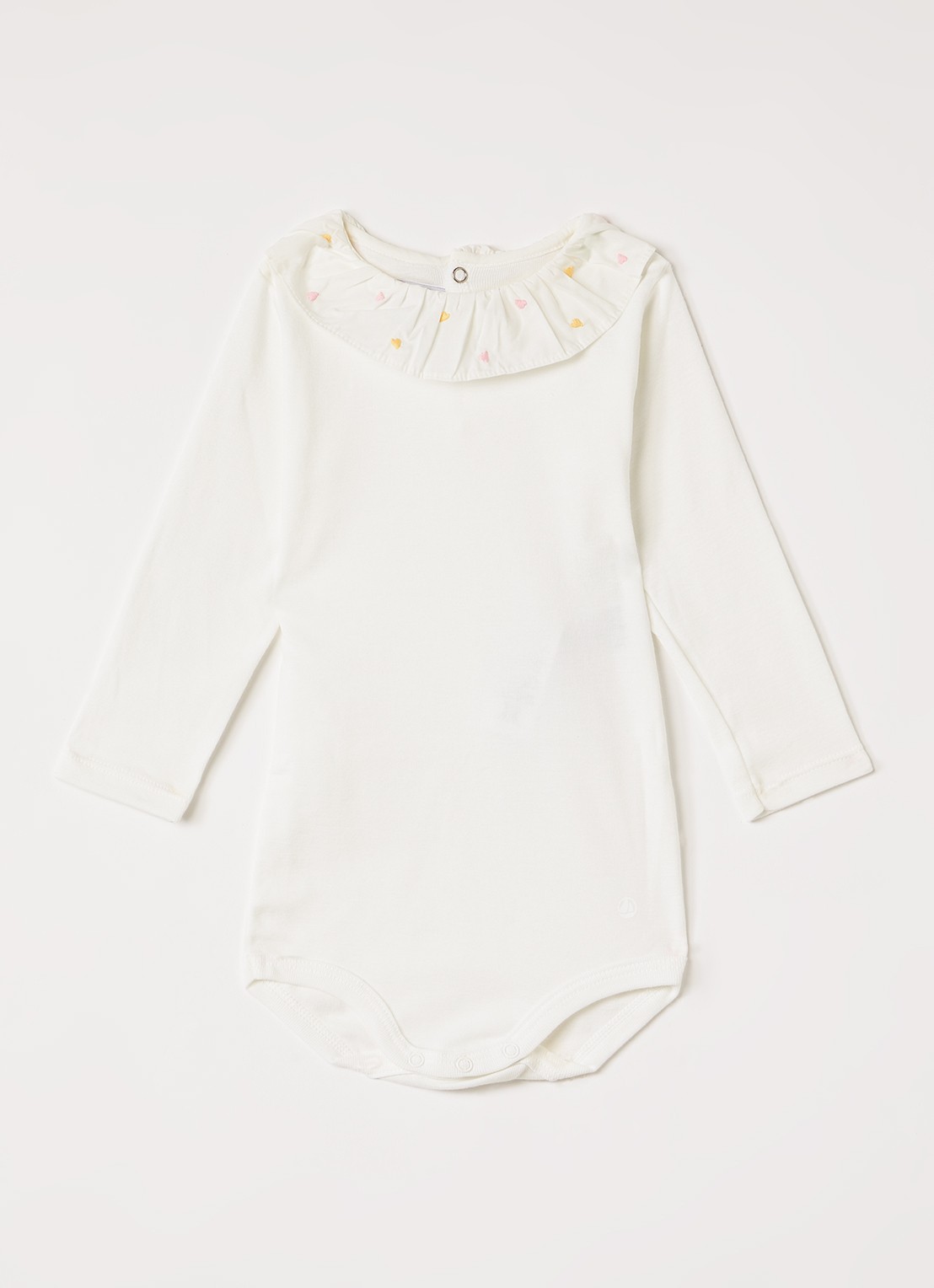 Petit Bateau Romper met kraag - voorkant gebroken wit