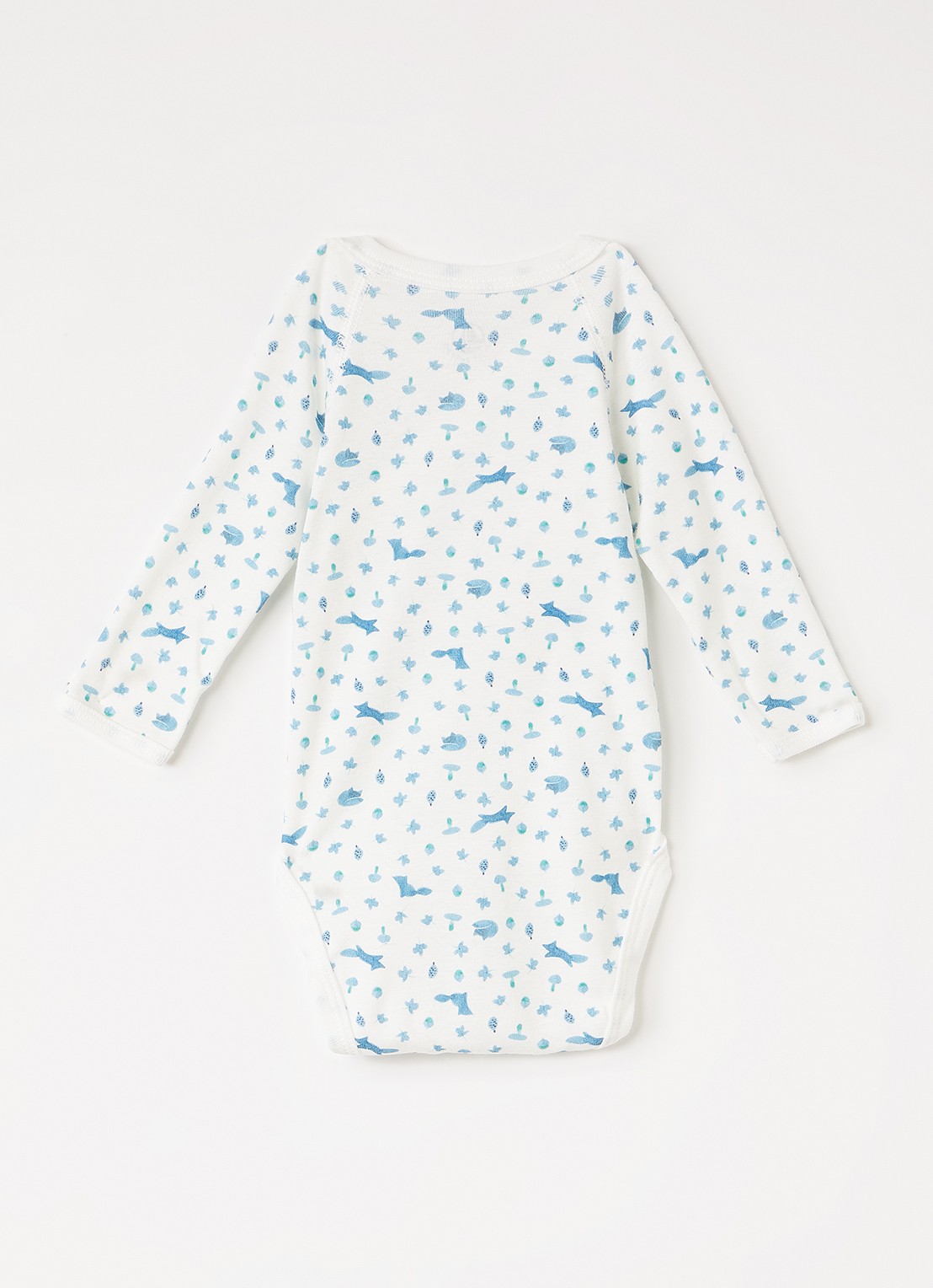 Petit Bateau Romper met print in 3-pack - voorkant 2 lichtblauw