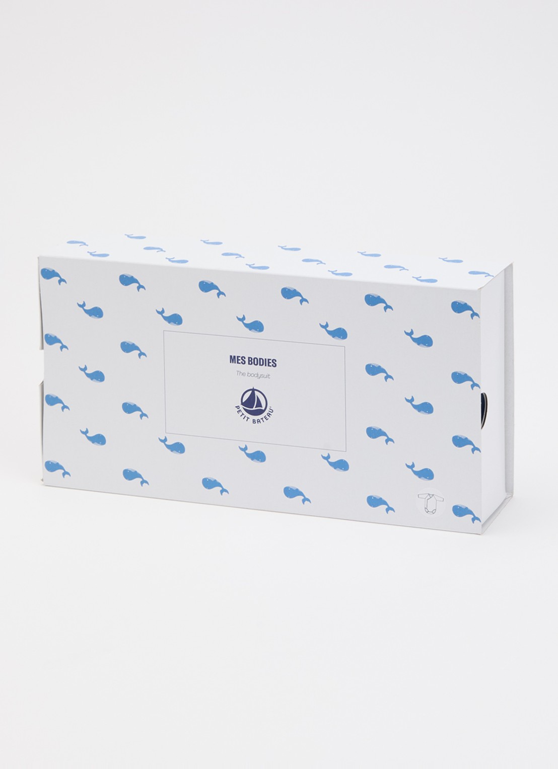 Petit Bateau Romper met print in giftbox 5-delig - detail 3 lichtblauw