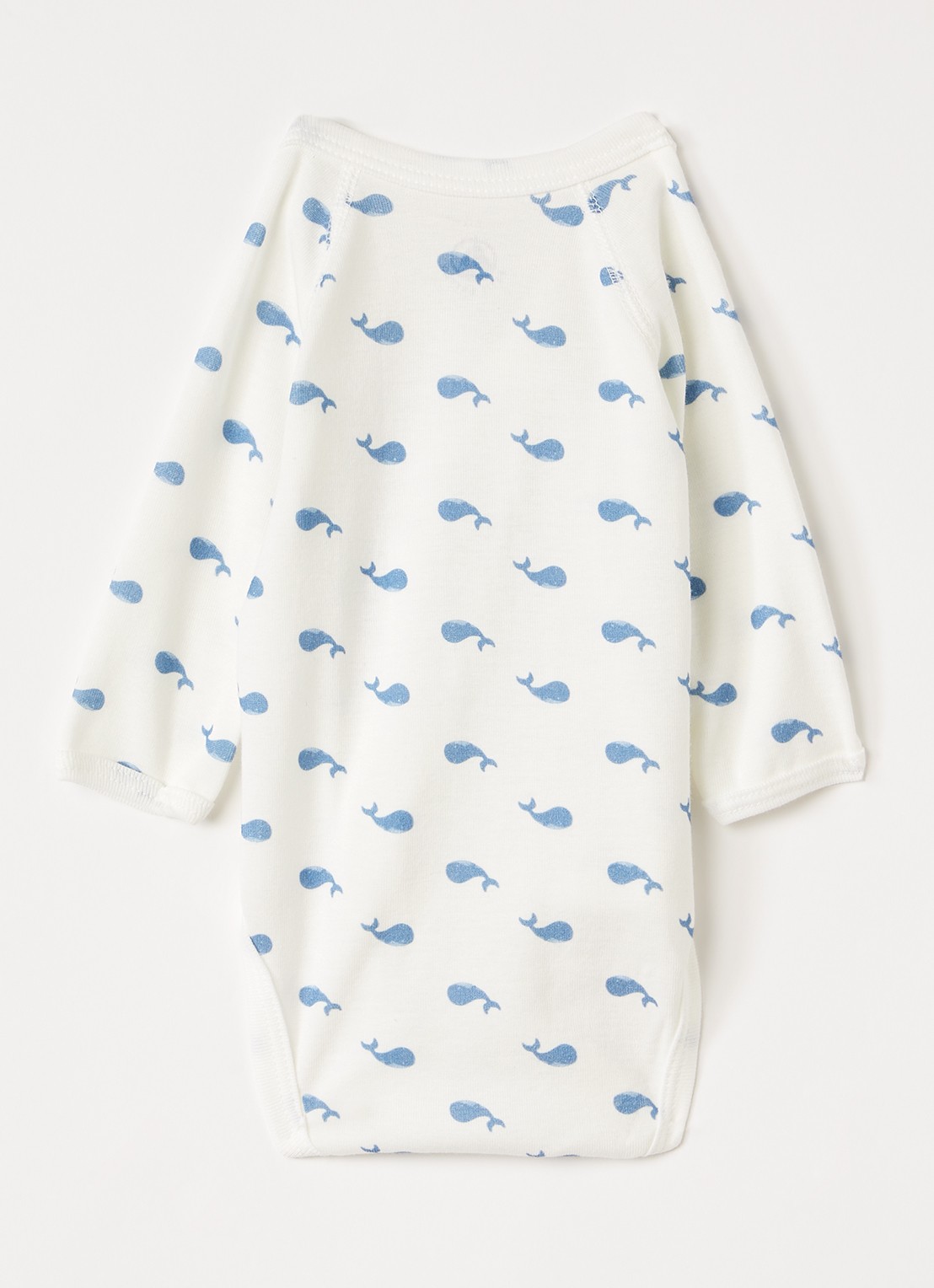 Petit Bateau Romper met print in giftbox 5-delig - voorkant 2 lichtblauw