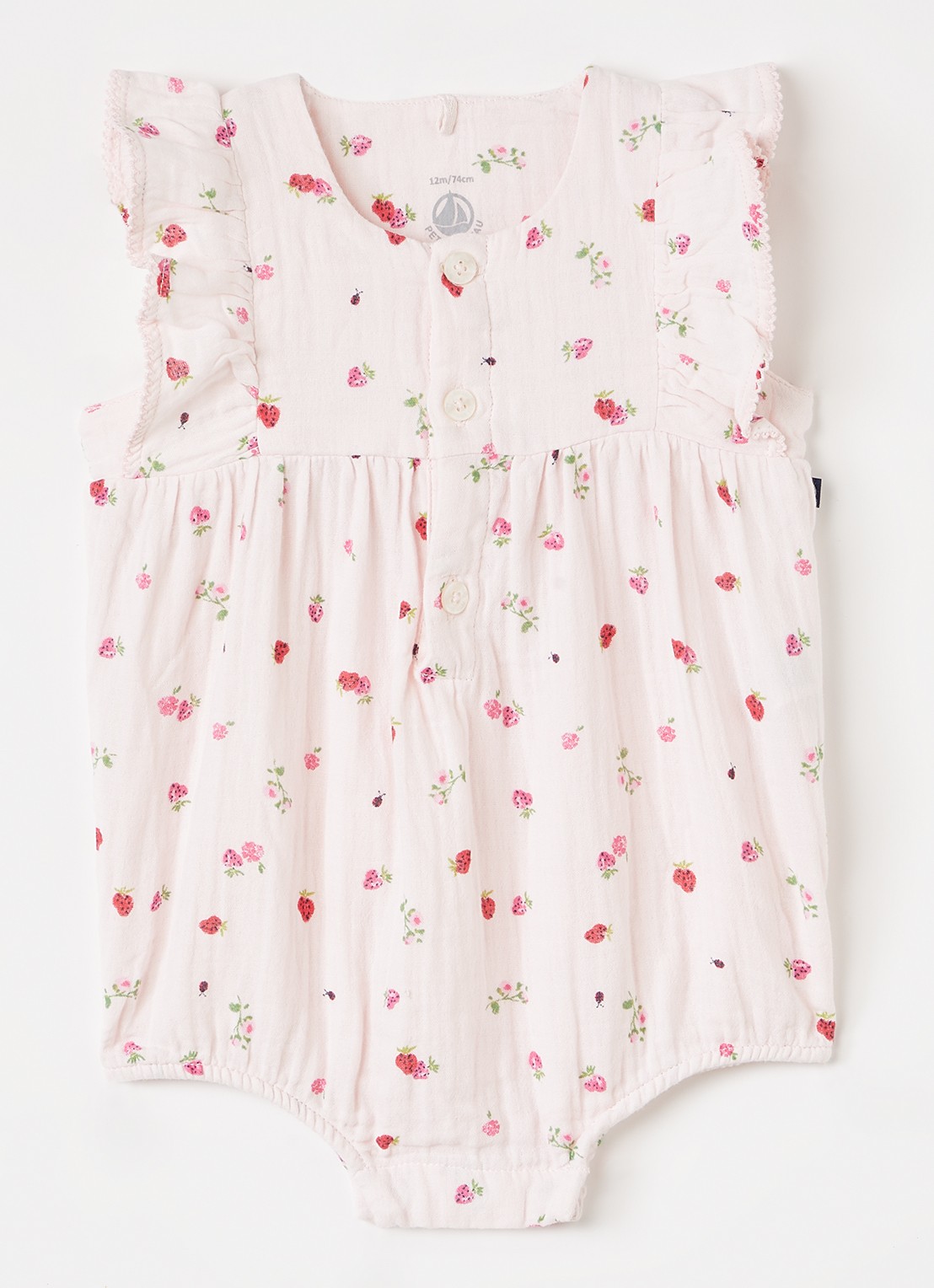 Petit Bateau Romper met print - voorkant roze