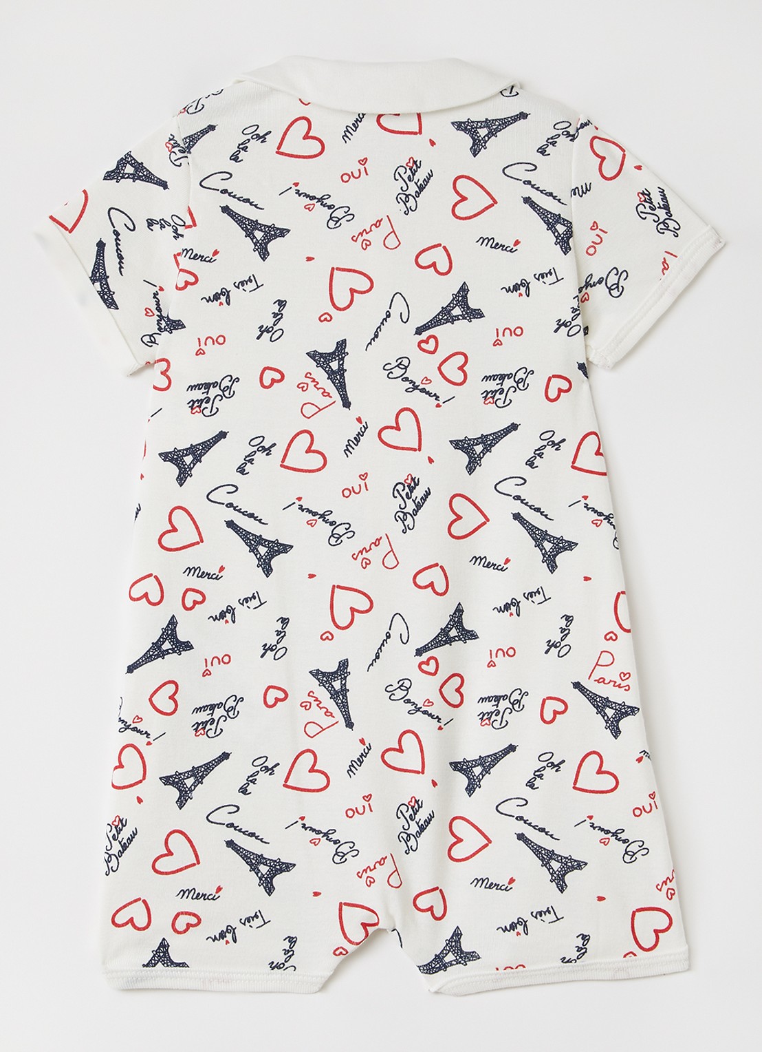 Petit Bateau Romper met print - voorkant 2 gebroken wit
