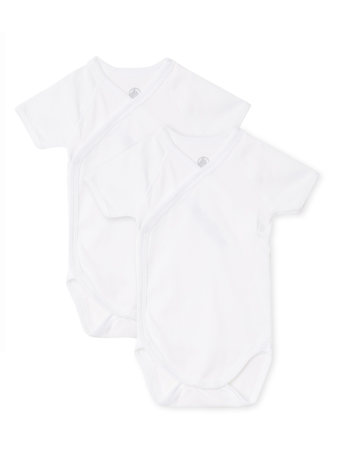 Petit Bateau Romper van katoen in 2-pack - voorkant wit