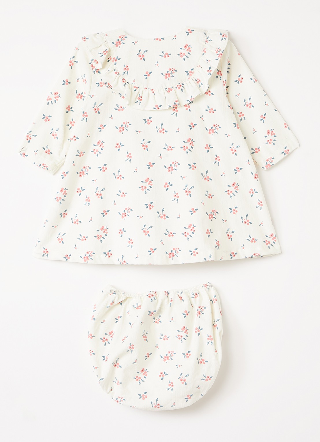 Petit Bateau Set van tuniekjurk met bloomer - voorkant 2 gebroken wit
