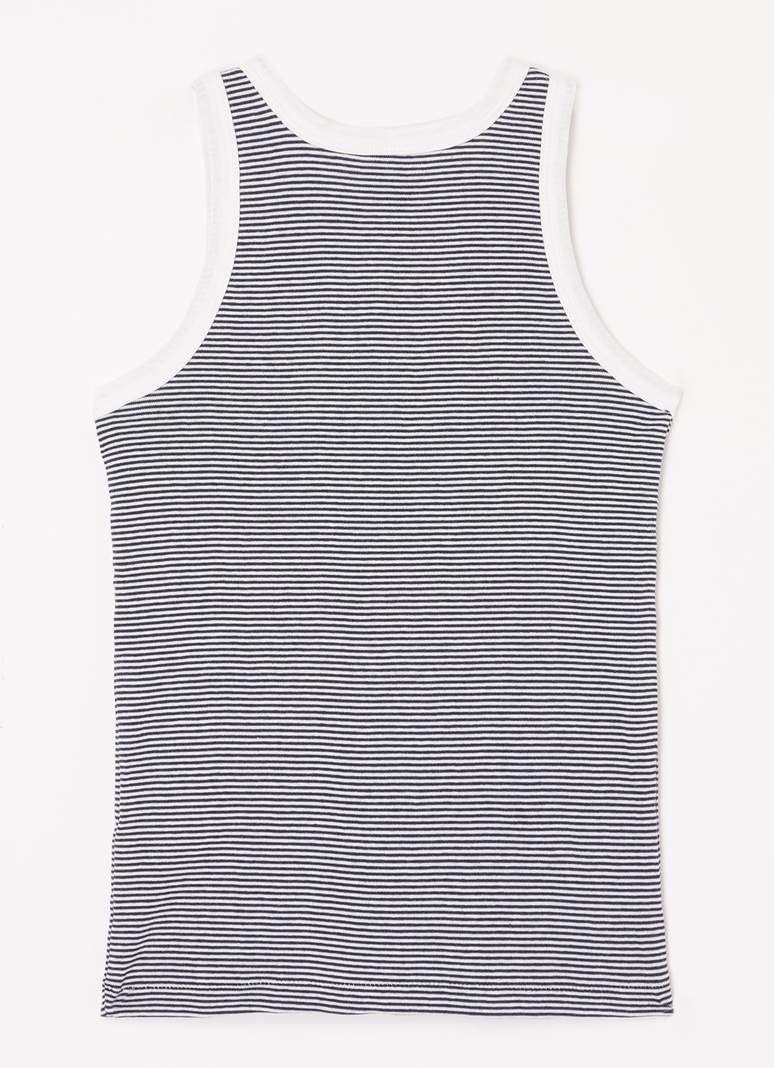 Petit Bateau Singlet met streepprint in 2-pack - voorkant 2 donkerblauw