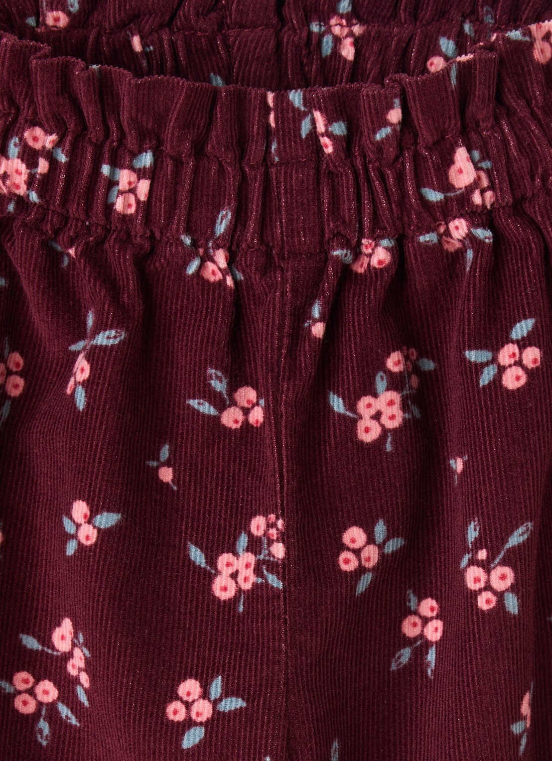 Petit Bateau Straight fit broek van fluweel - detail bordeauxrood