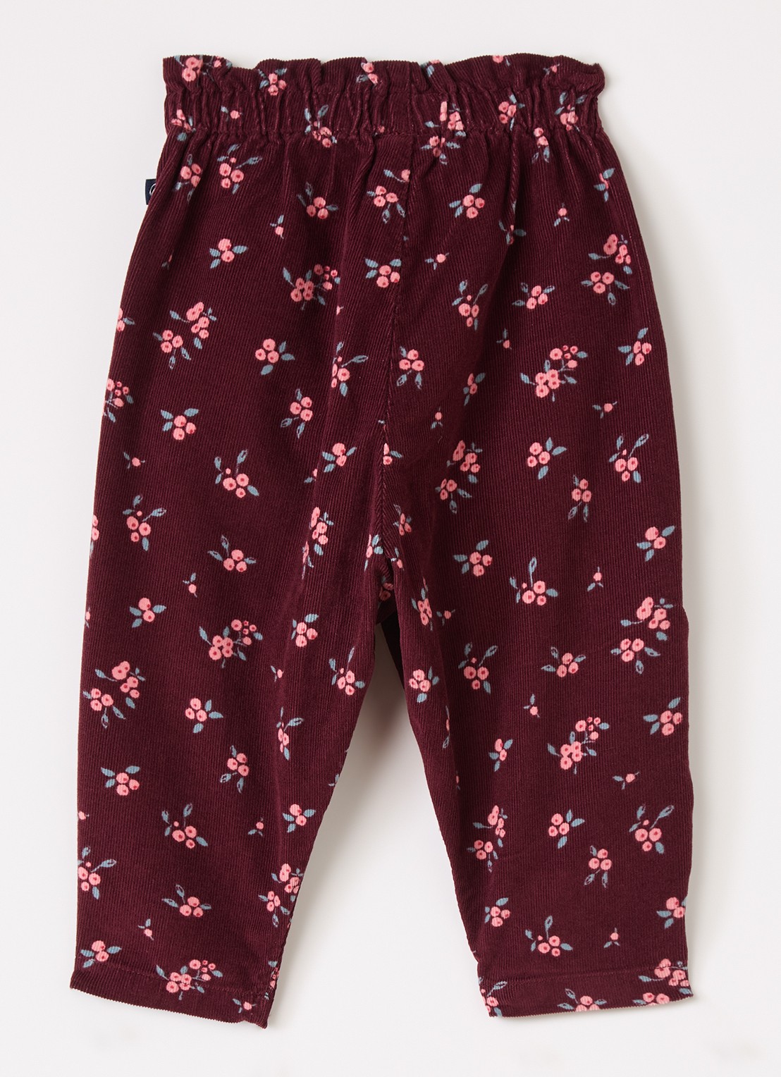 Petit Bateau Straight fit broek van fluweel - voorkant 3 bordeauxrood
