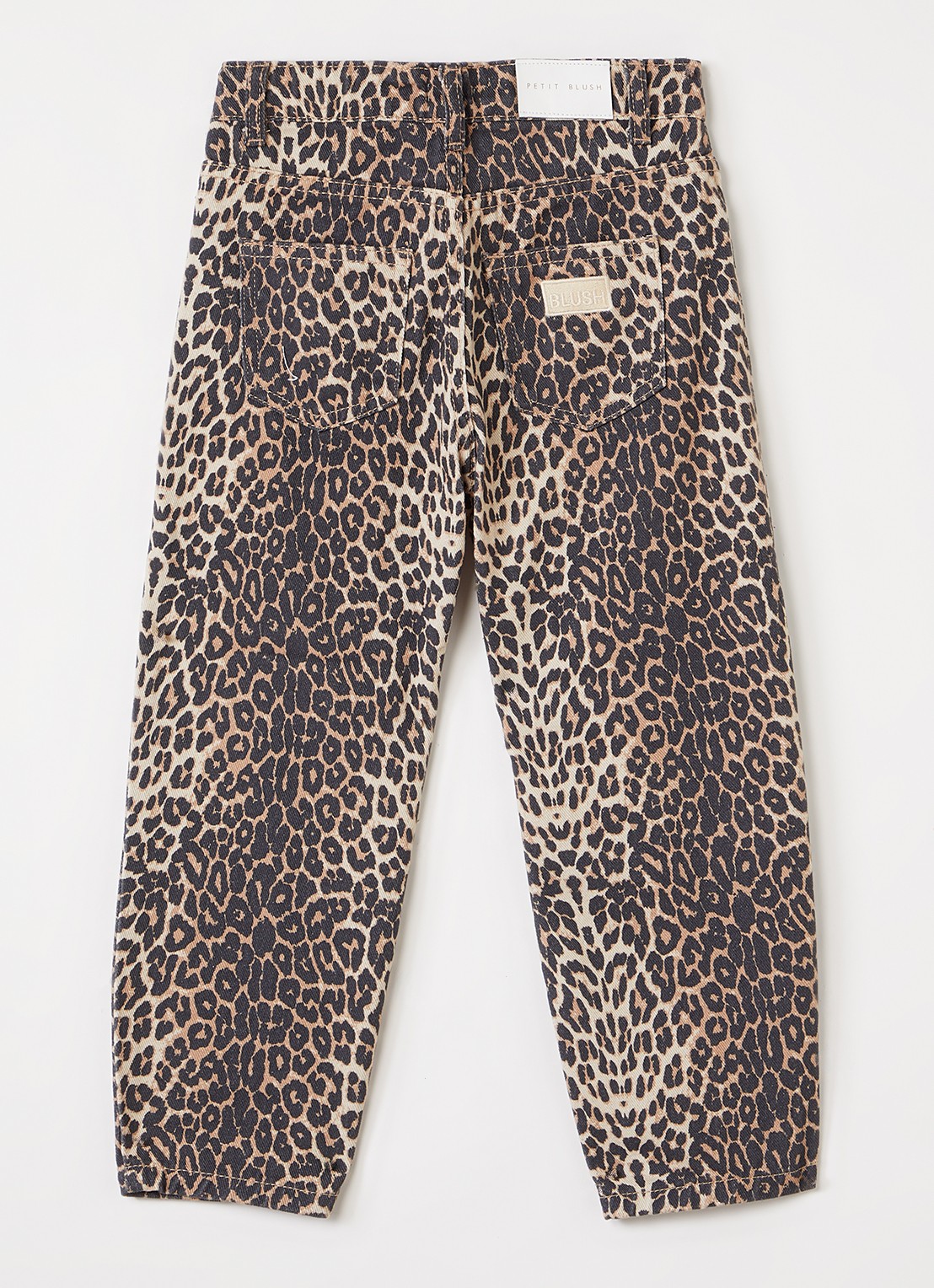 Petit Blush Balloon jeans met panterprint - voorkant 3 camel