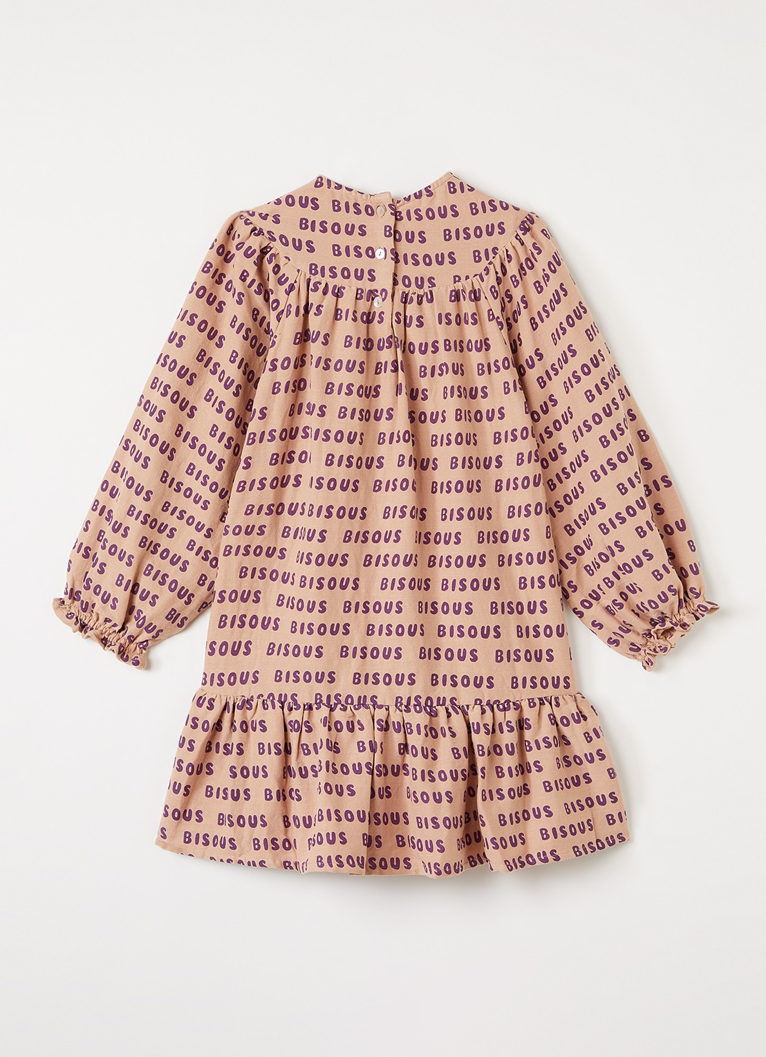 Petit Blush Bisous jurk met print - voorkant 2 zalmroze