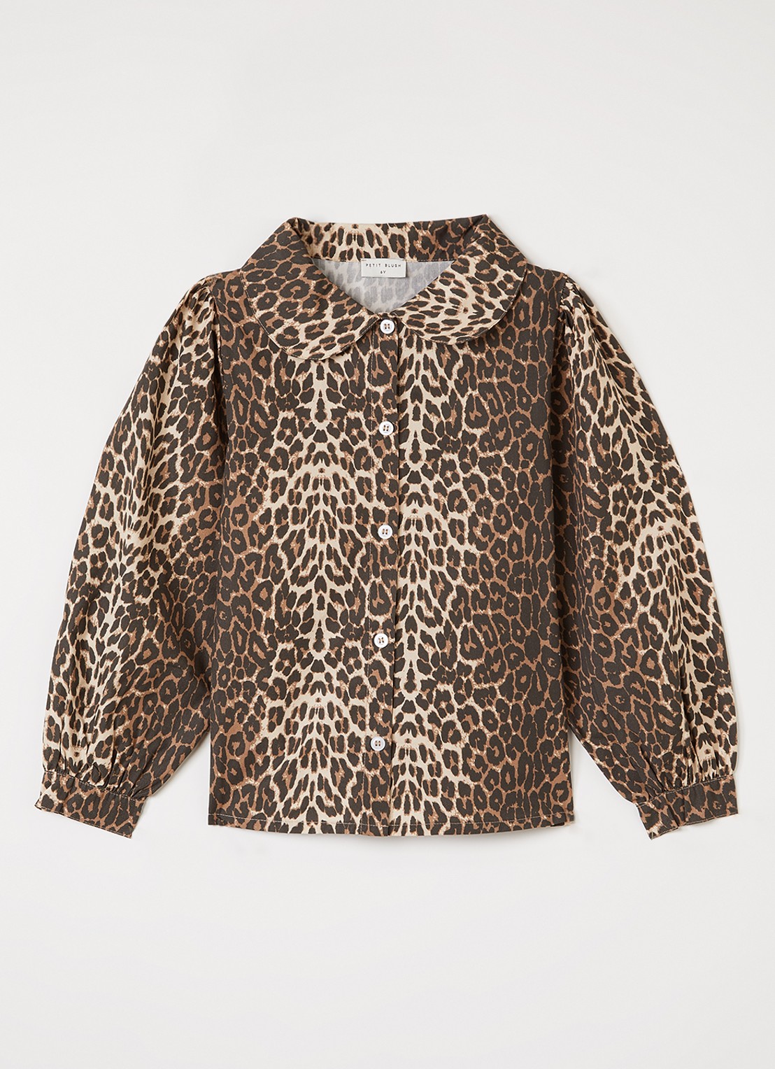 Petit Blush Blouse met panterprint - voorkant 2 camel