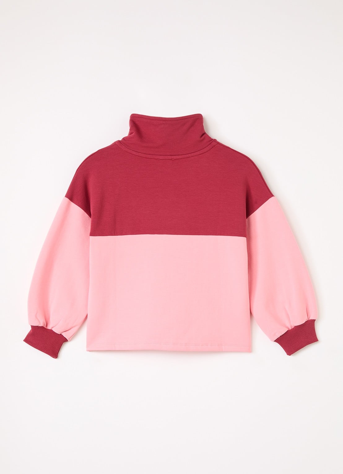 Petit Blush Blush sweater met halve rits - voorkant 4 roze
