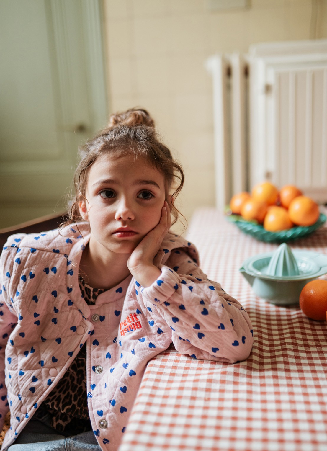 Petit Blush Bomberjack met print - voorkant 2 roze