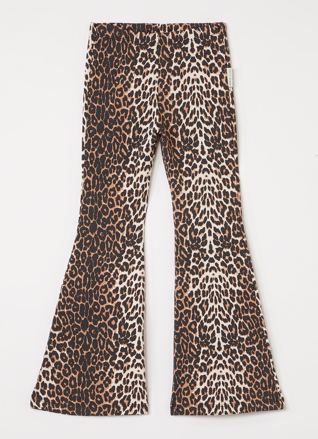Petit Blush Bowie flared fit legging met panterprint - voorkant zwart