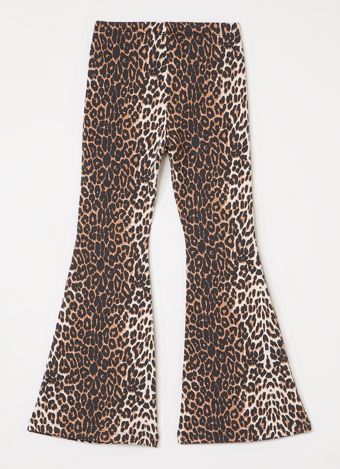 Petit Blush Bowie flared fit legging met panterprint - voorkant 2 zwart