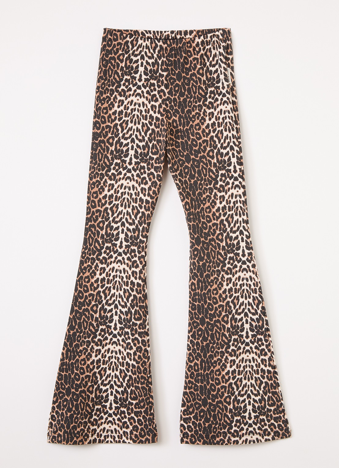 Petit Blush Bowie flared fit legging met panterprint - voorkant 3 zwart