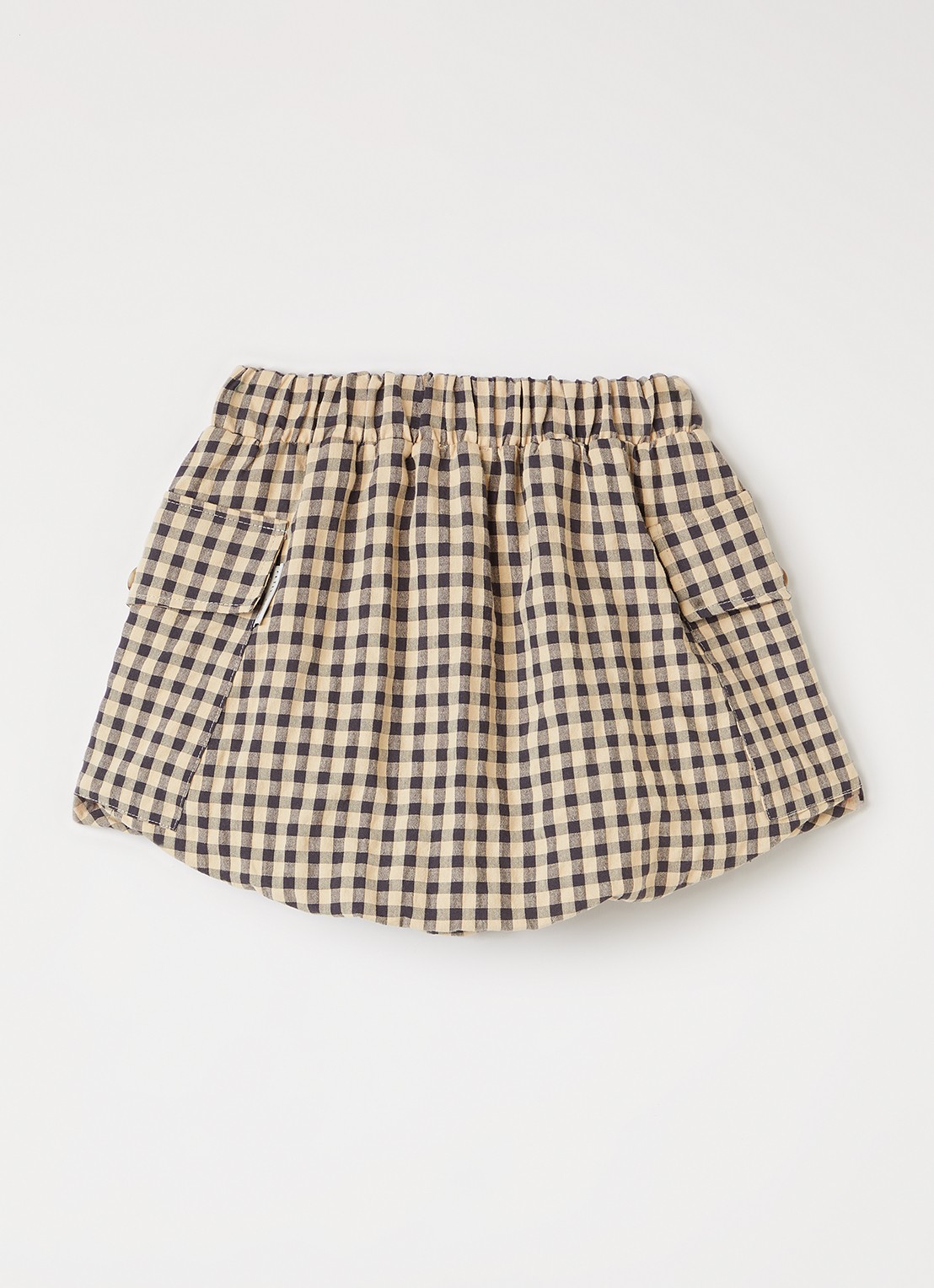 Petit Blush Cargo rok met ruitdessin - voorkant 3 beige