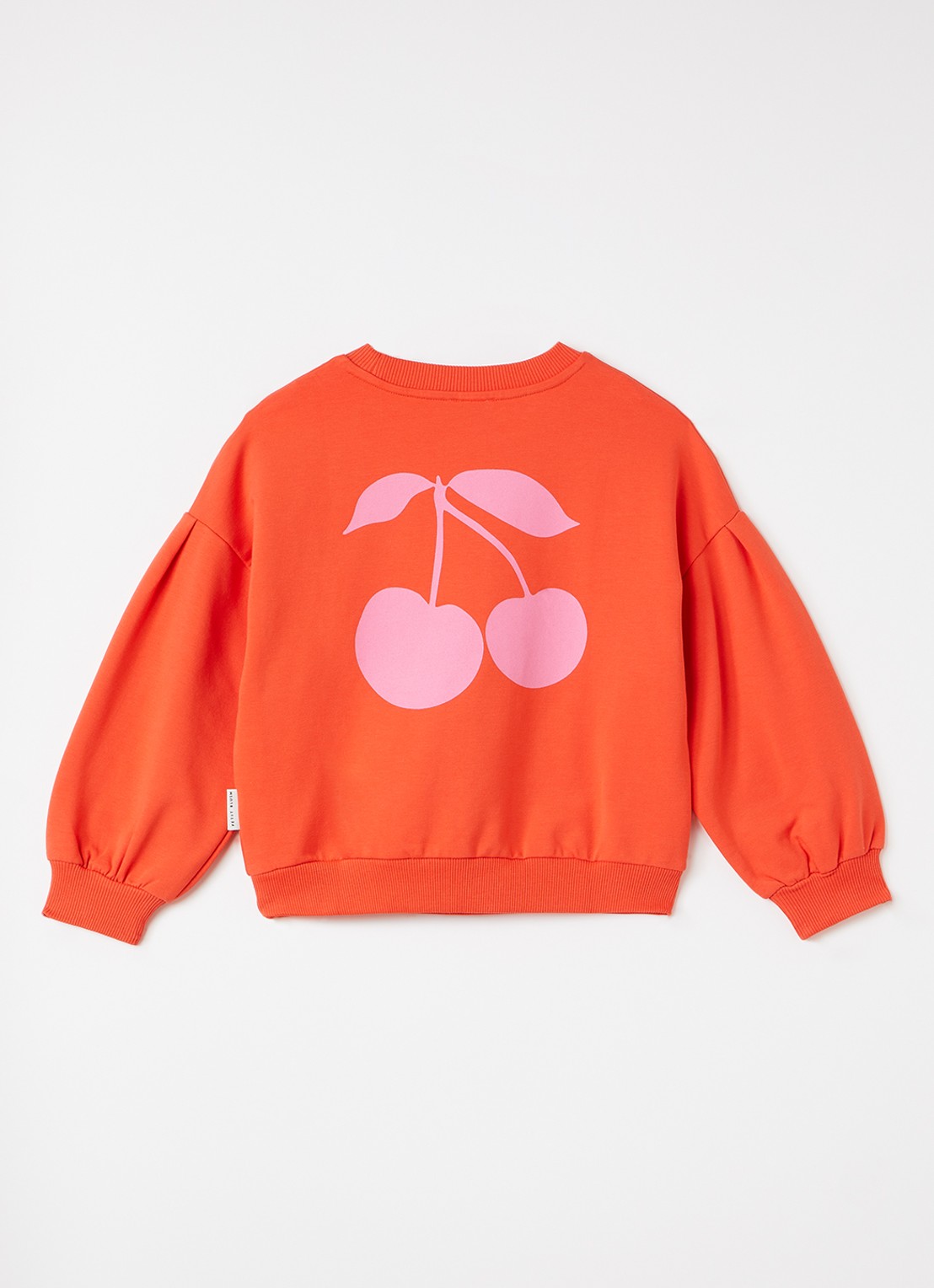 Petit Blush Easy sweater met logo- en backprint - detail 2 oranjerood
