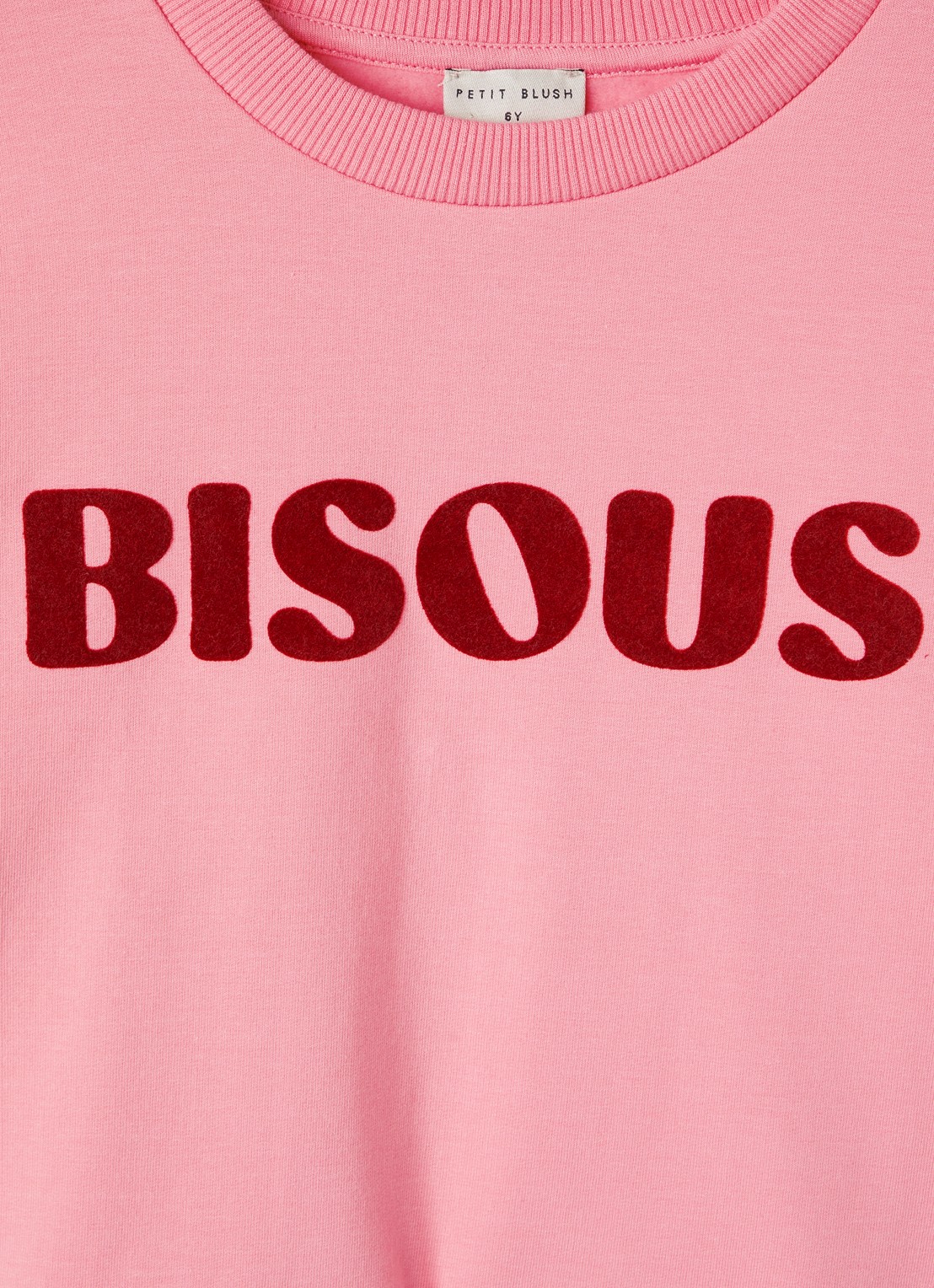 Petit Blush Easy sweater met print - detail roze
