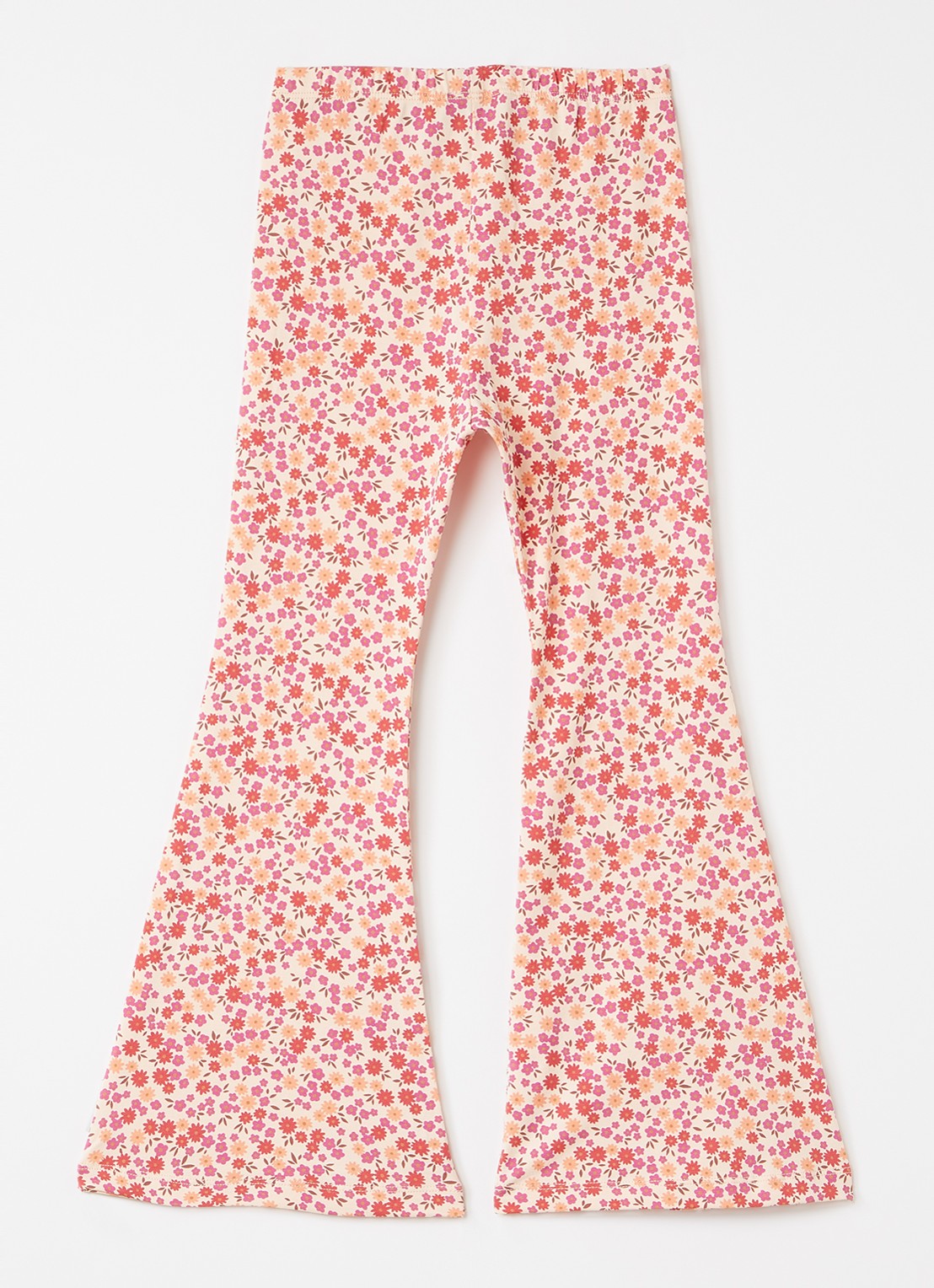 Petit Blush Flared fit legging met bloemenprint - achterkant rood