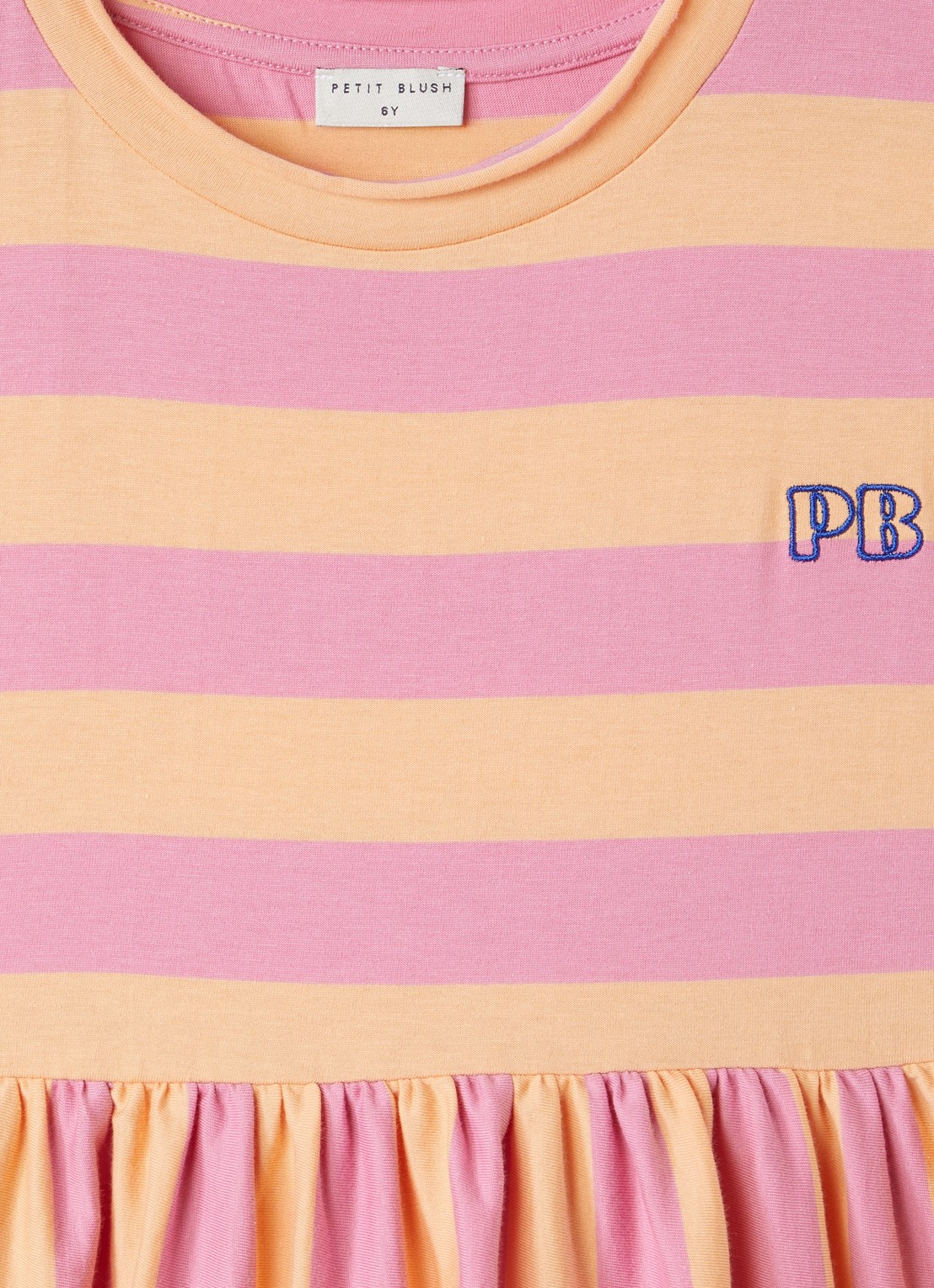 Petit Blush Jurk met streepprint - detail roze