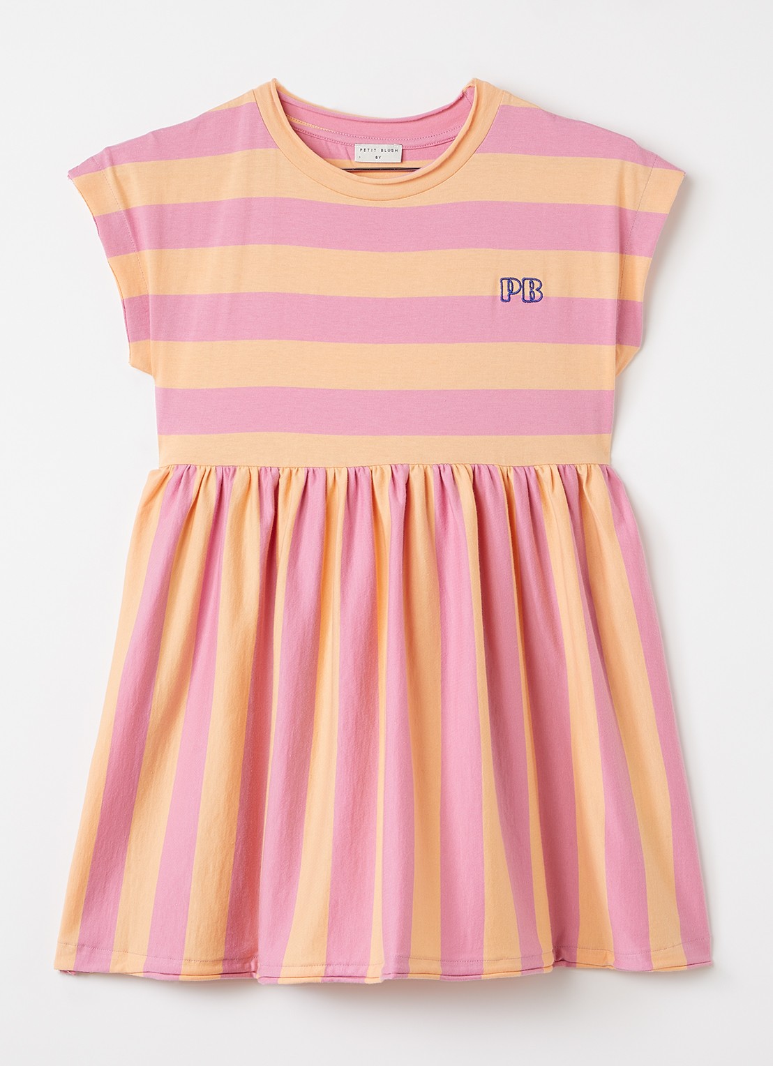 Petit Blush Jurk met streepprint - voorkant 5 roze