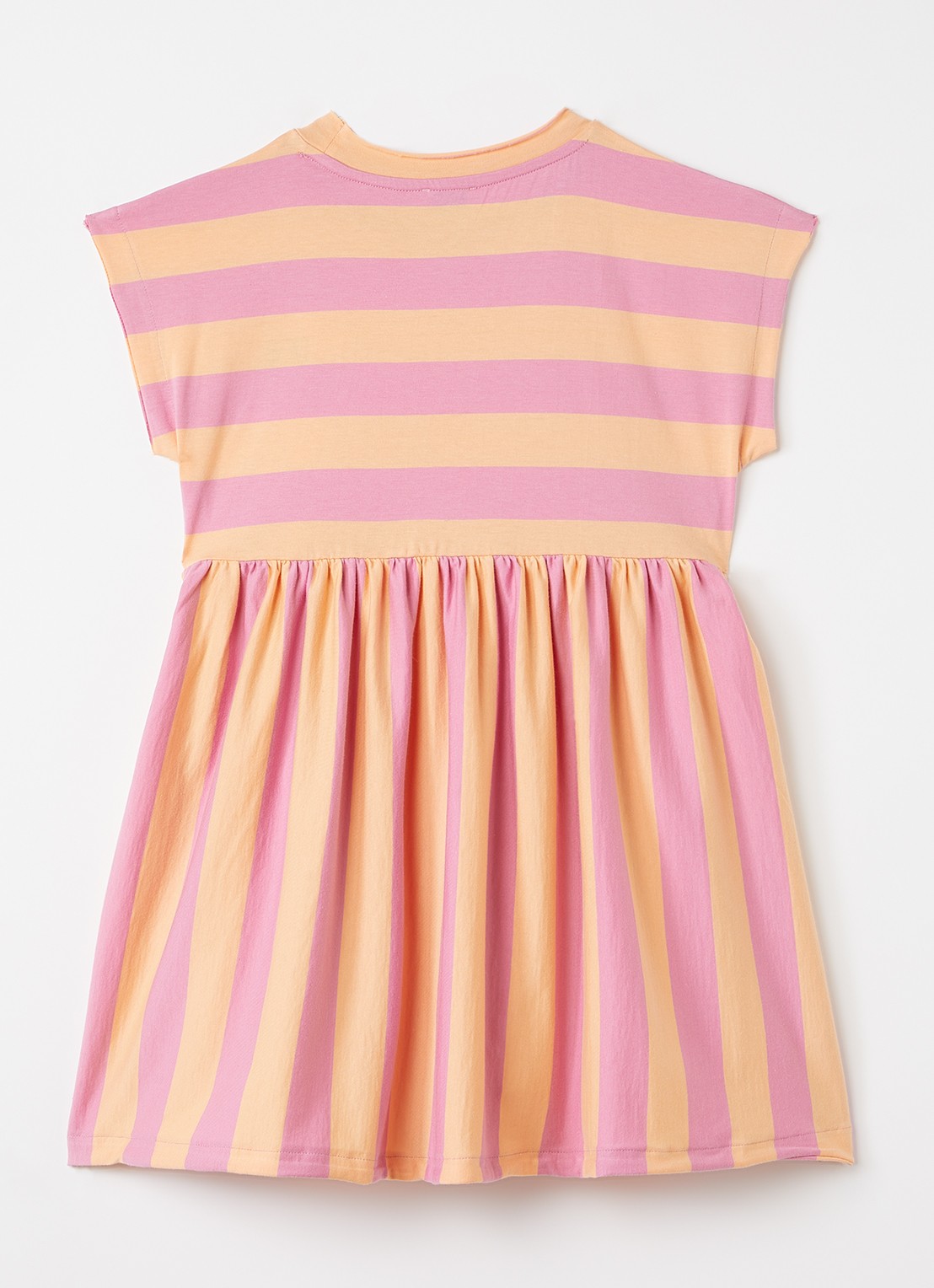 Petit Blush Jurk met streepprint - voorkant 6 roze