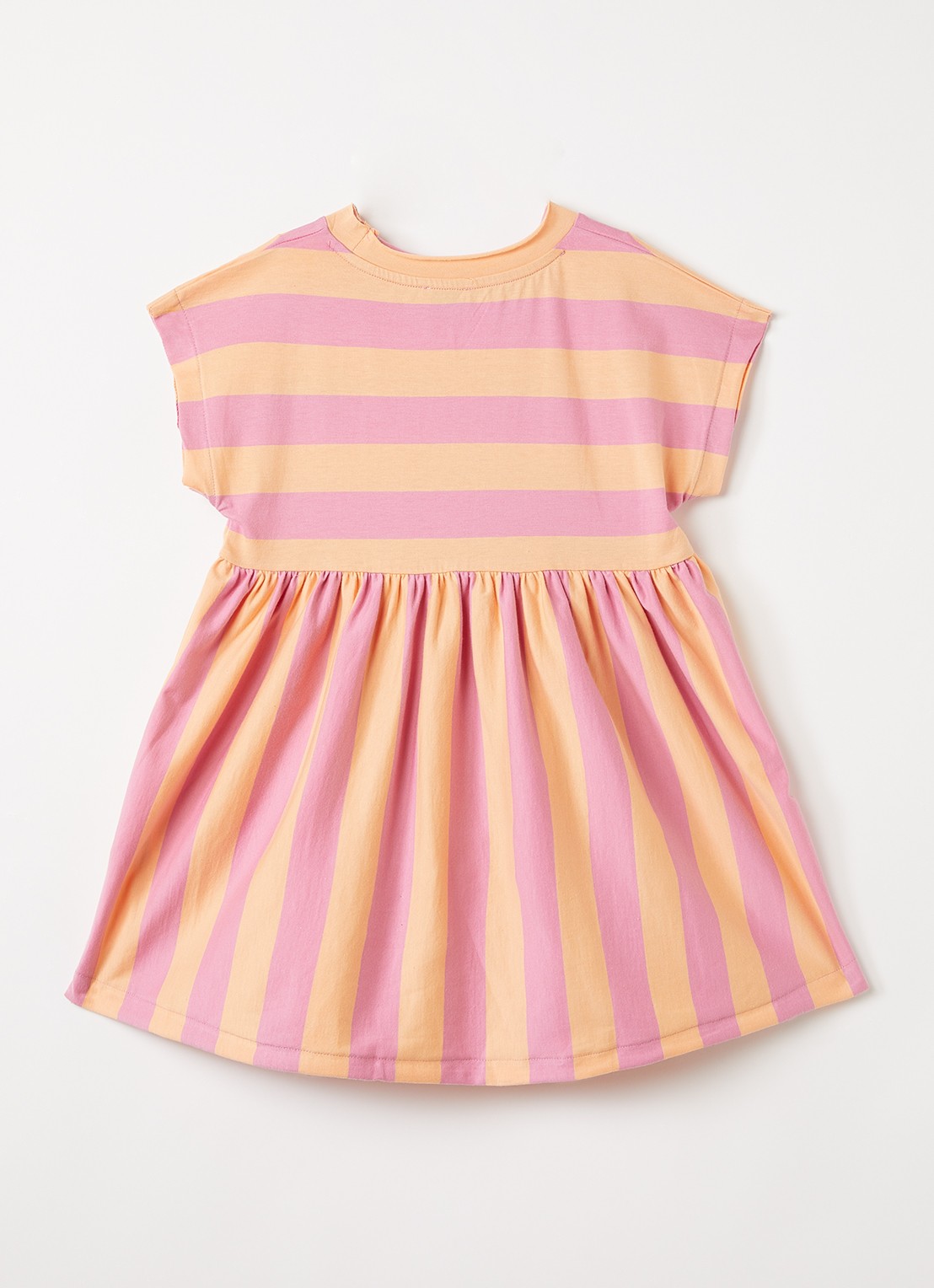 Petit Blush Jurk met streepprint - achterkant 4 roze