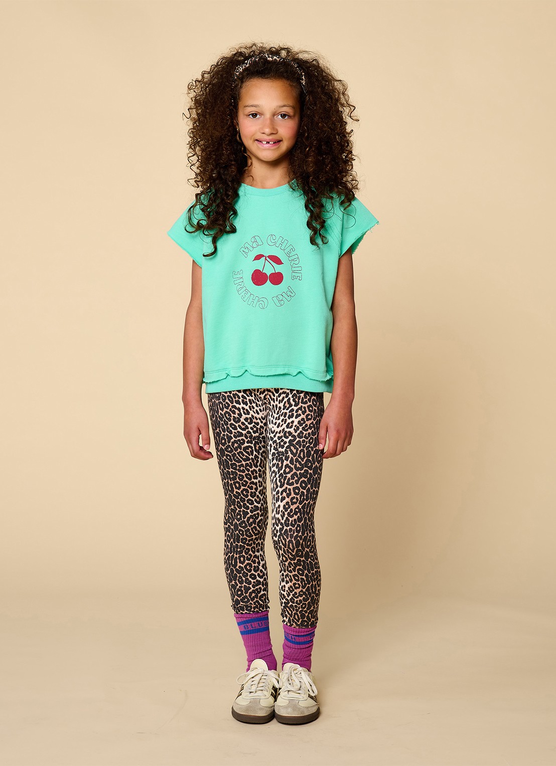 Petit Blush Lola legging met panterprint - voorkant 5 bruin
