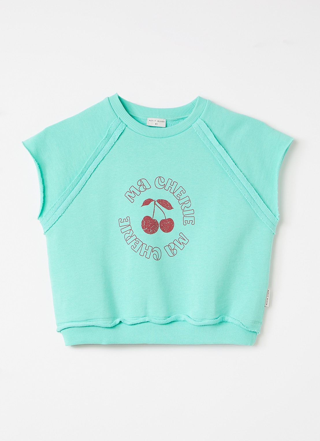 Petit Blush Ma Cherie T-shirt met print - voorkant 2 mint