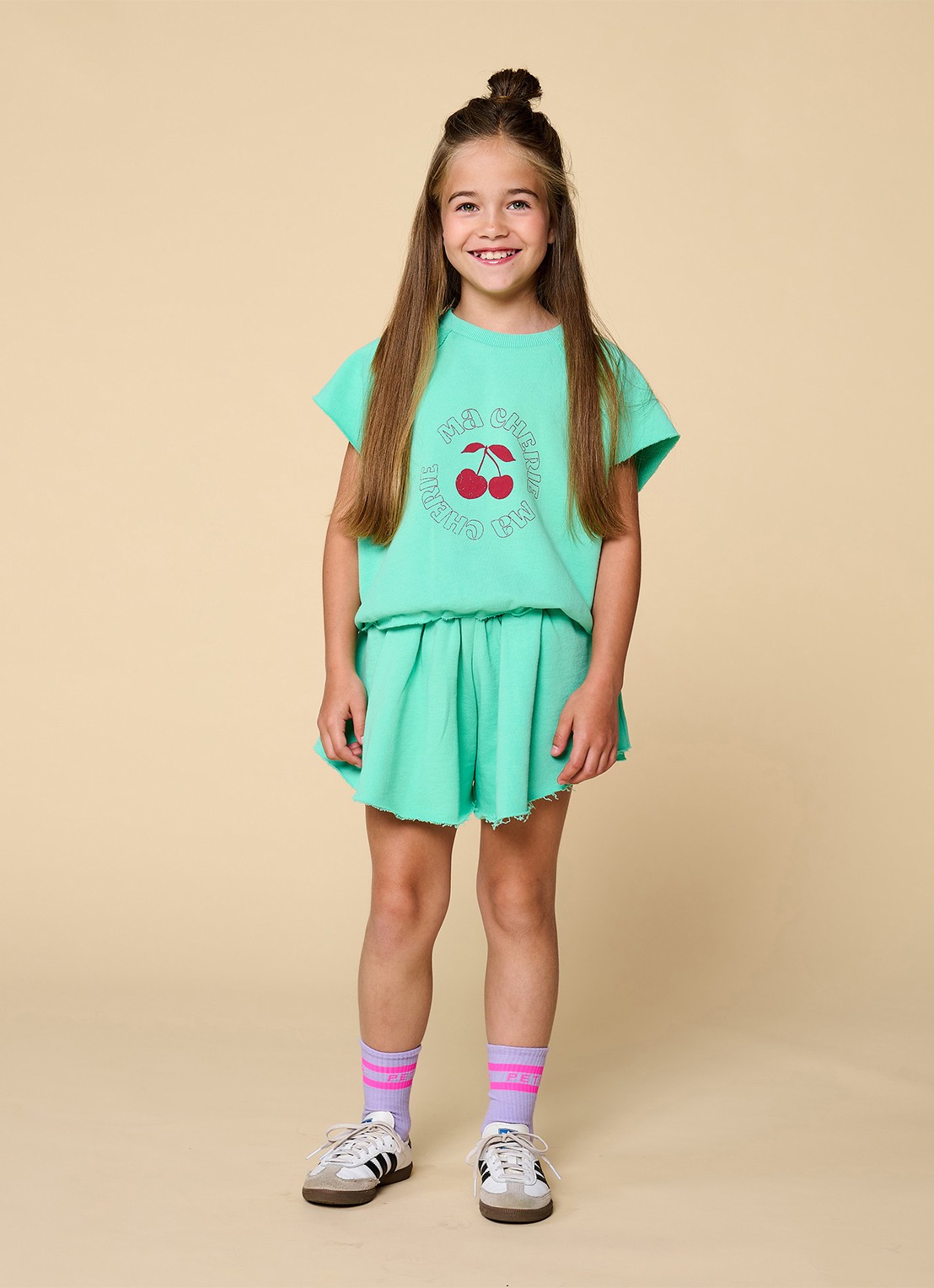Petit Blush Ma Cherie T-shirt met print - voorkant 3 mint