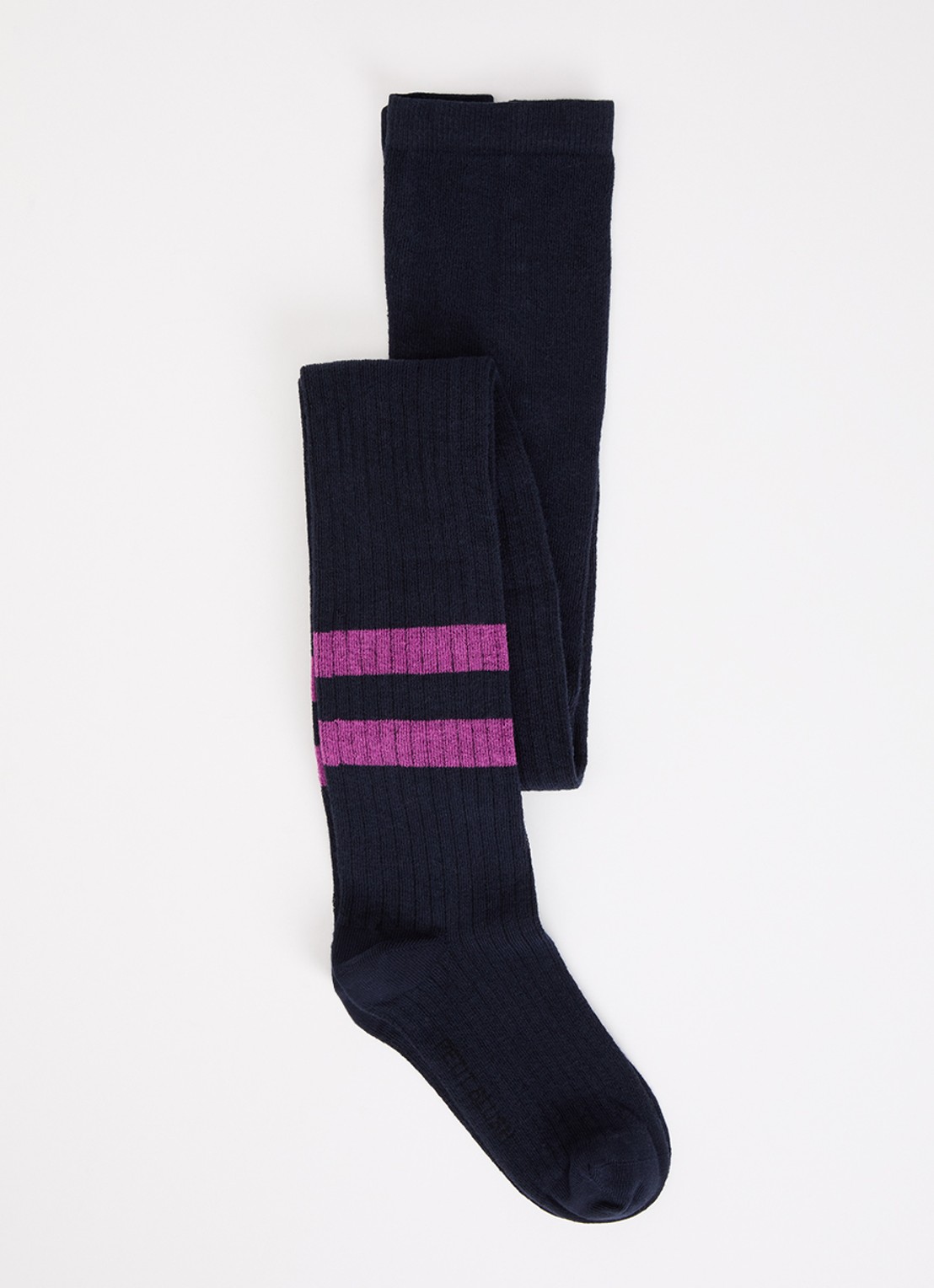 Petit Blush Maillot met streepprint - voorkant donkerblauw
