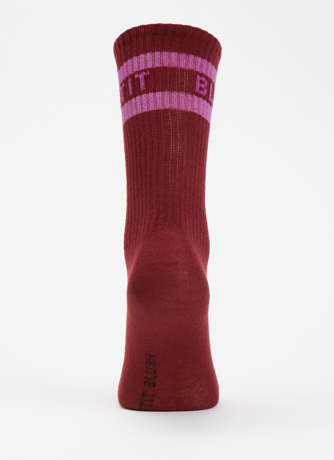 Petit Blush Sokken met streepprint  - voorkant 3 bordeauxrood