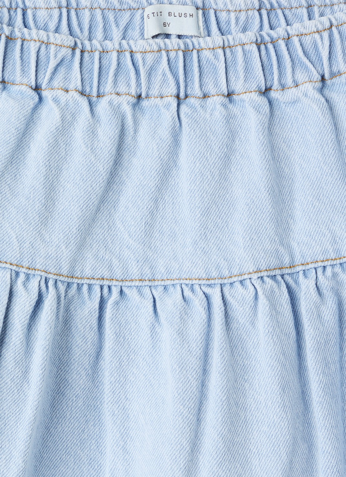 Petit Blush Spijkerrok met elastische band - detail 4 indigo