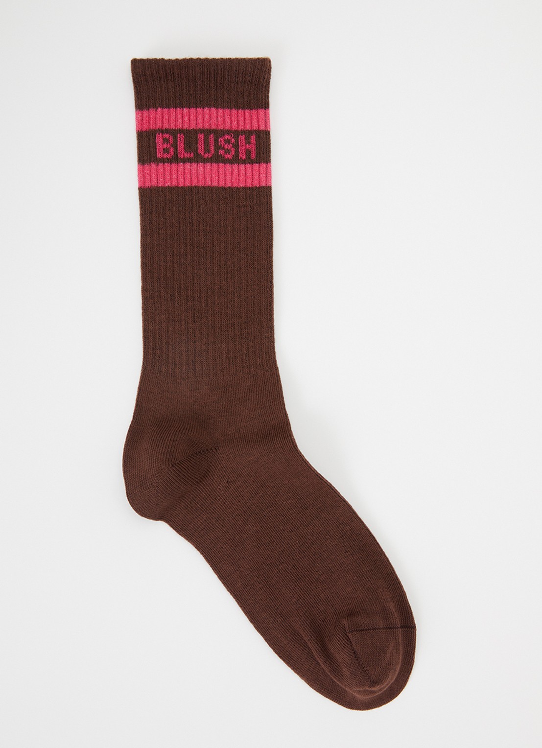 Petit Blush Sportsokken met logo - voorkant chocoladebruin