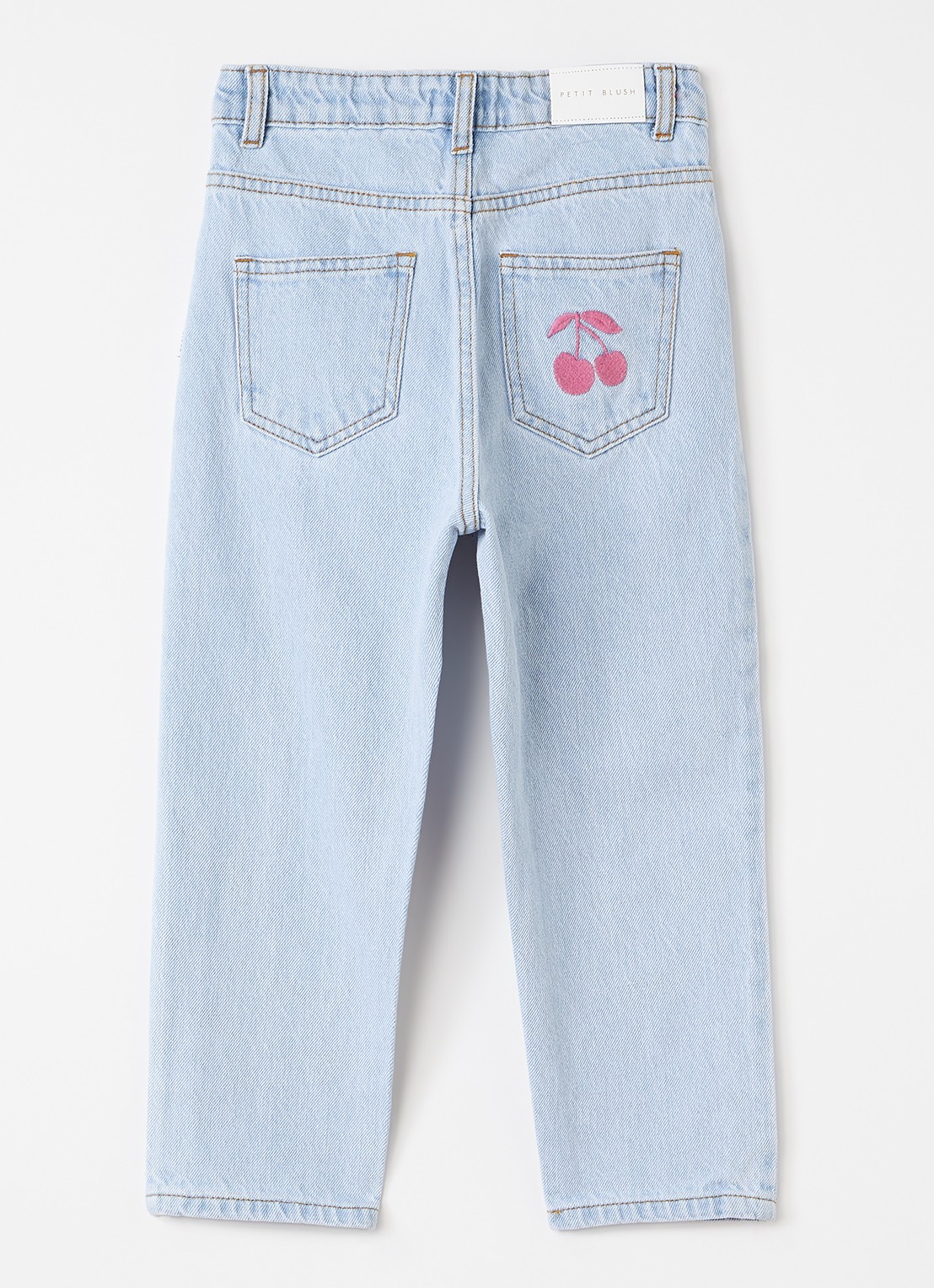 Petit Blush Straight leg jeans met lichte wassing - achterkant indigo