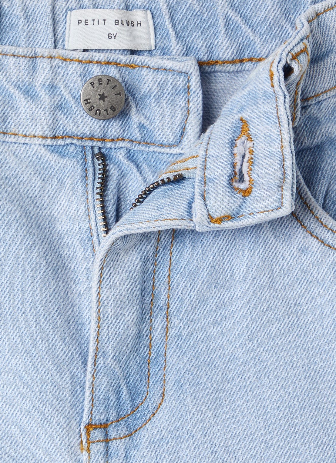 Petit Blush Straight leg jeans met lichte wassing - detail 2 indigo