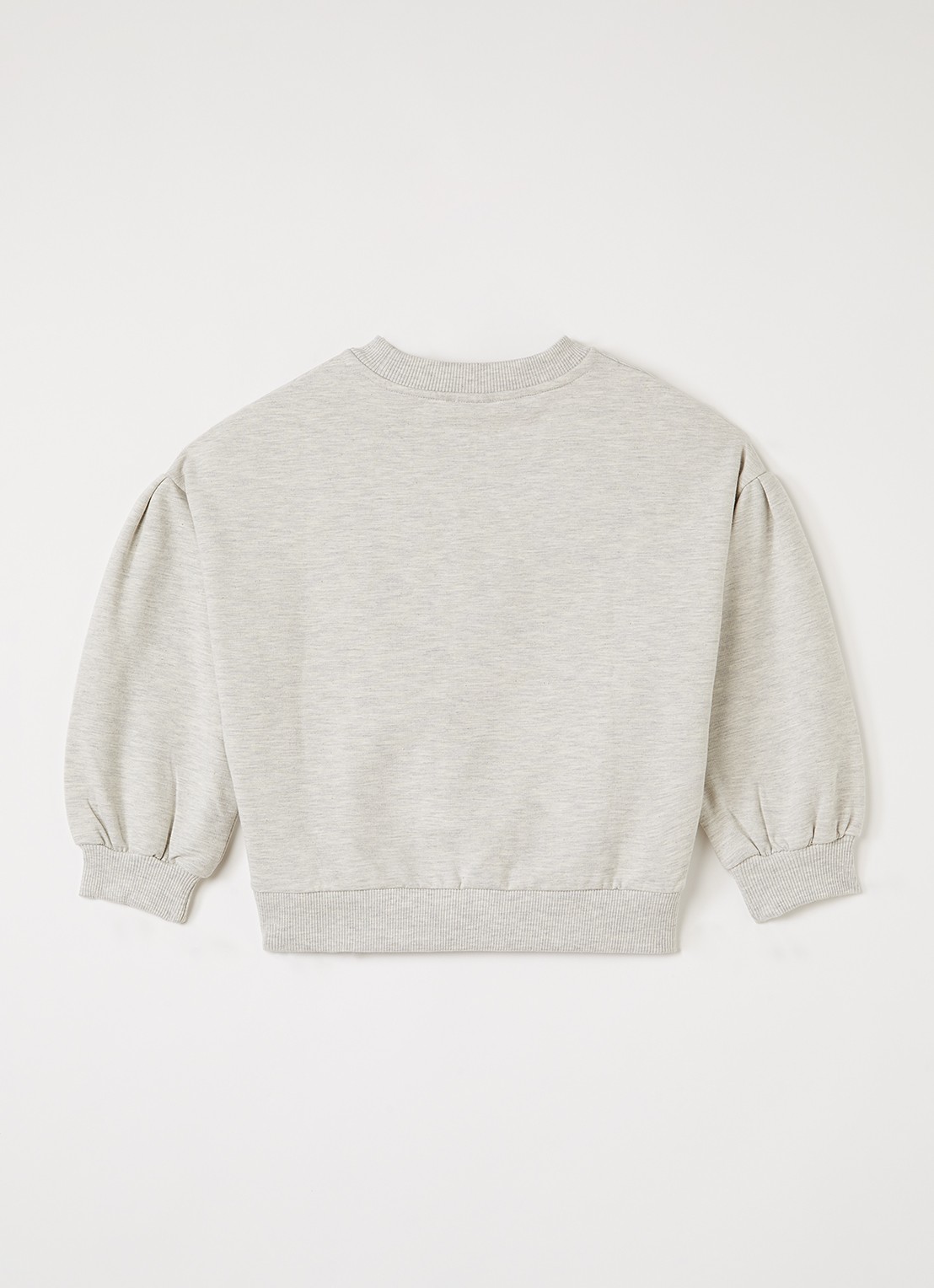 Petit Blush Sweater met logoborduring - voorkant 2 grijsmele