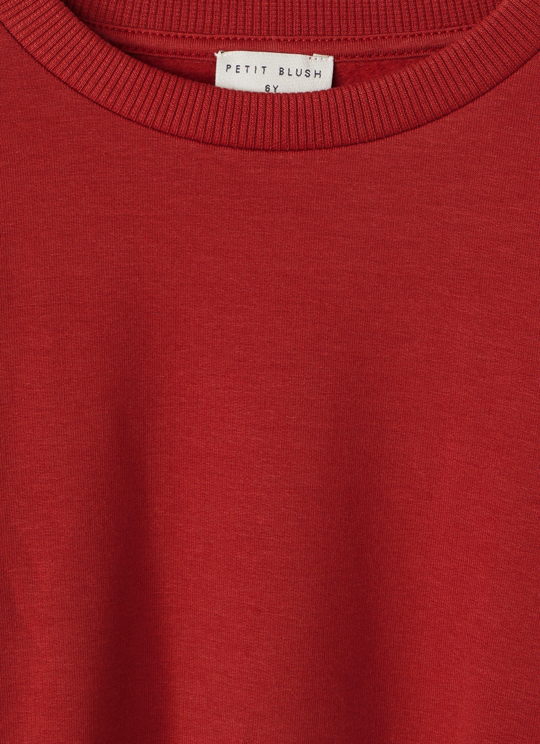 Petit Blush Sweater met ruches - detail donkerrood