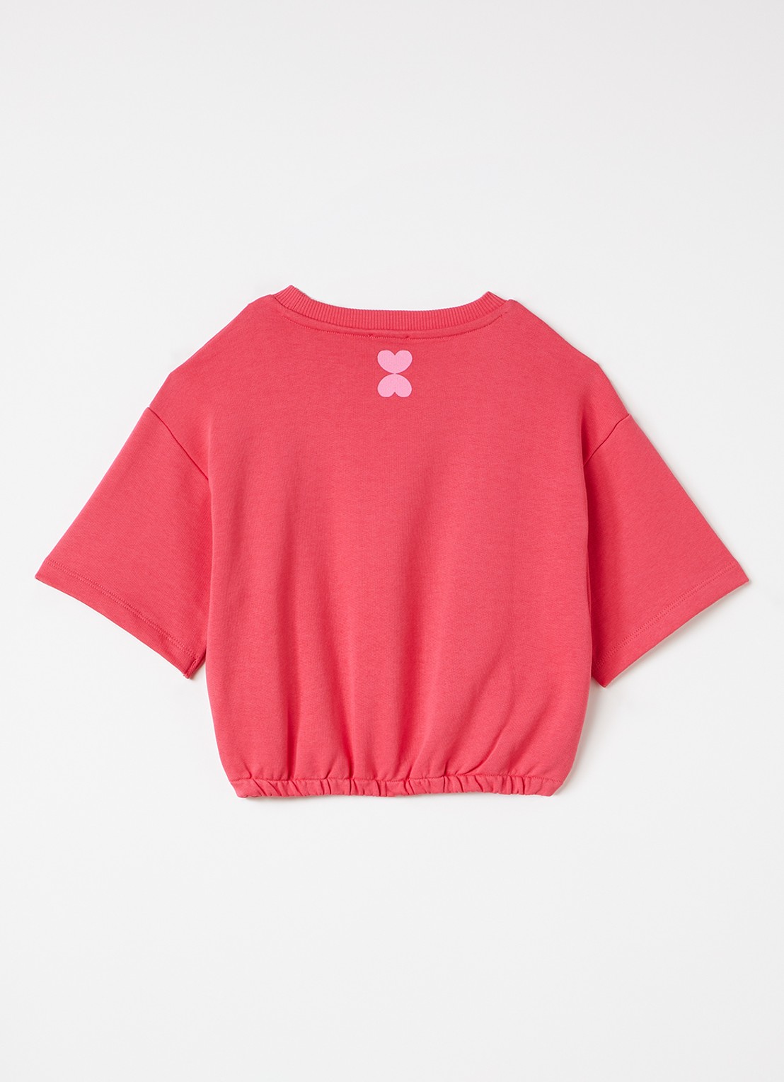Petit Blush T-shirt met elastische band - achterkant 3 koraalrood