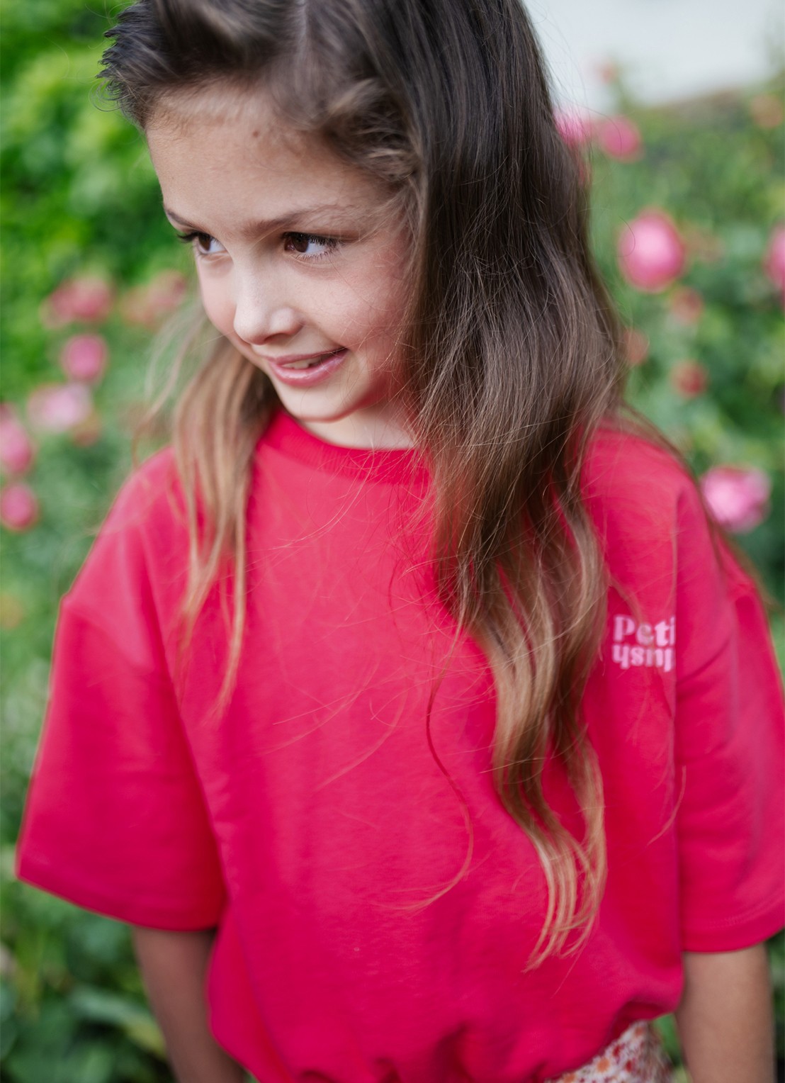 Petit Blush T-shirt met elastische band - detail 4 koraalrood