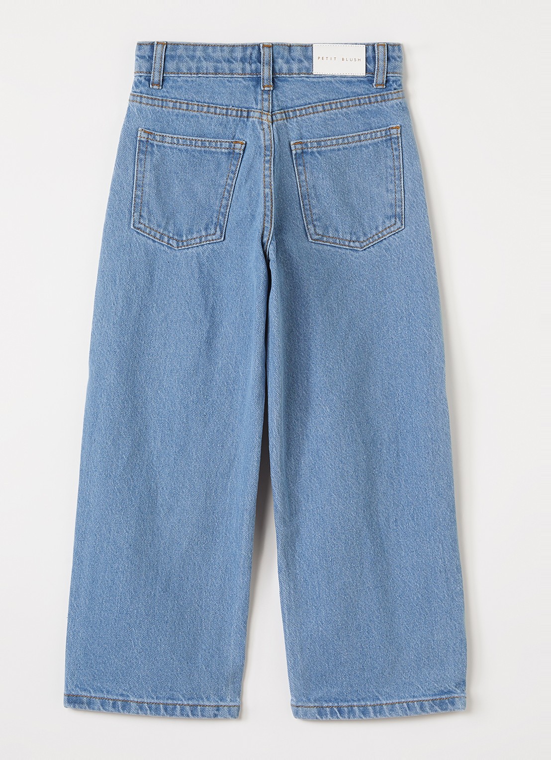 Petit Blush Wide leg jeans met siernaad - voorkant 2 indigo