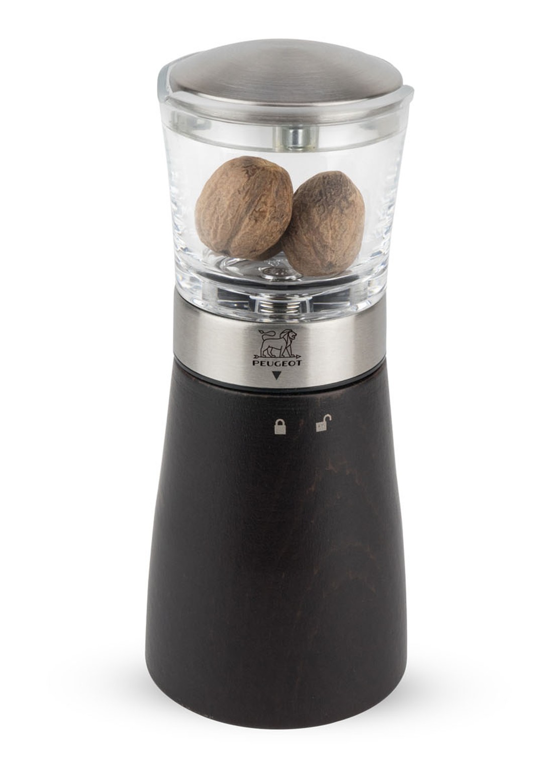 Peugeot Madras nootmuskaatmolen 15 cm - voorkant zwart